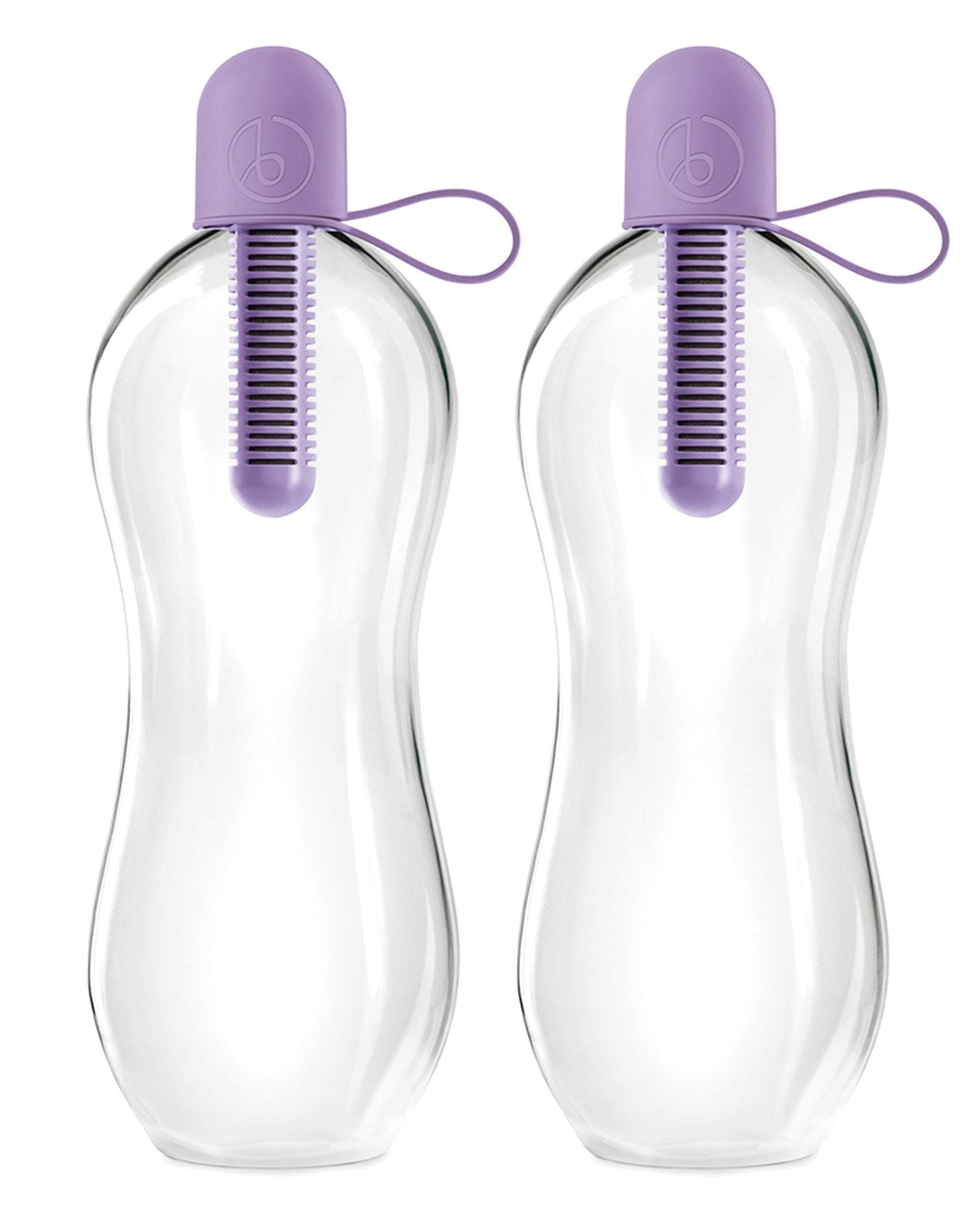 Bobble Classic Water Bottle, Filtered Water, BPA-Free Reusable Bottle, Soft Touch Carry Cap with Replaceable Carbon Filter for Sustainable Water and Hydration 34 oz - 2 Pack (Lavender)