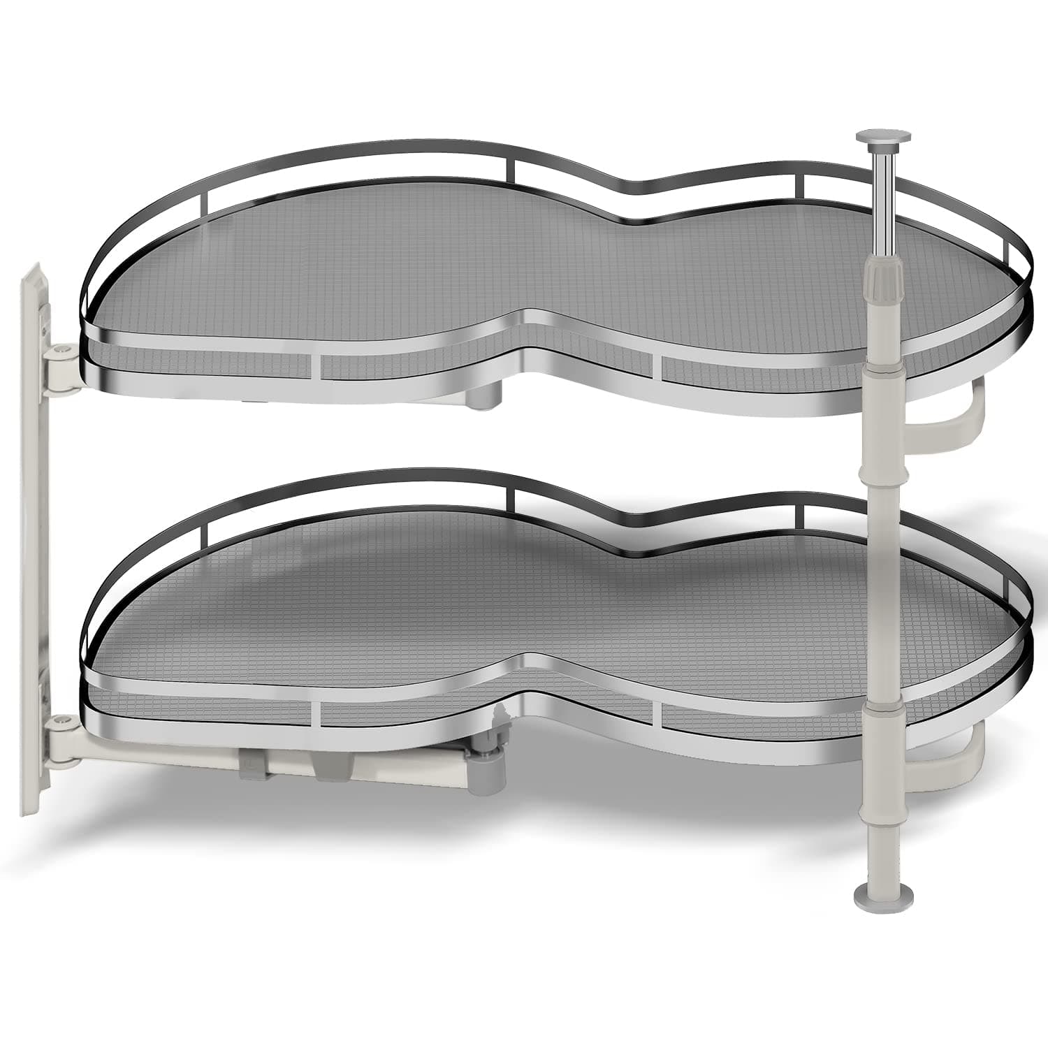 Blind Corner Cabinet Pull Out Organizer, Soft Close Swing Left Pull Out Cabinet Organizer 36inch, Corner Cabinet Lazy Susan for Corner Cabinet Blind Shelf, 2 Tiers Tray, Adjustable Height