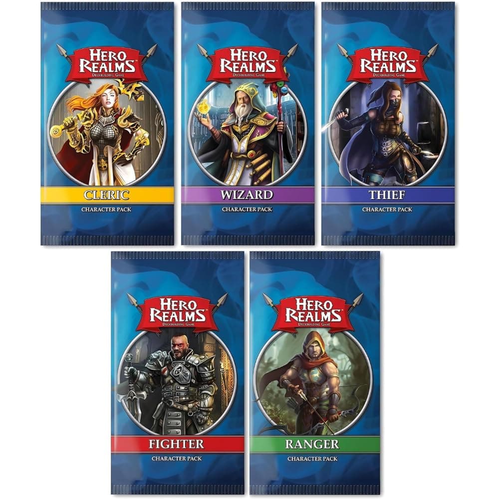 White Wizard Games Hero Realms Character Pack Bundle (Cleric, Ranger, Fighter, Thief,