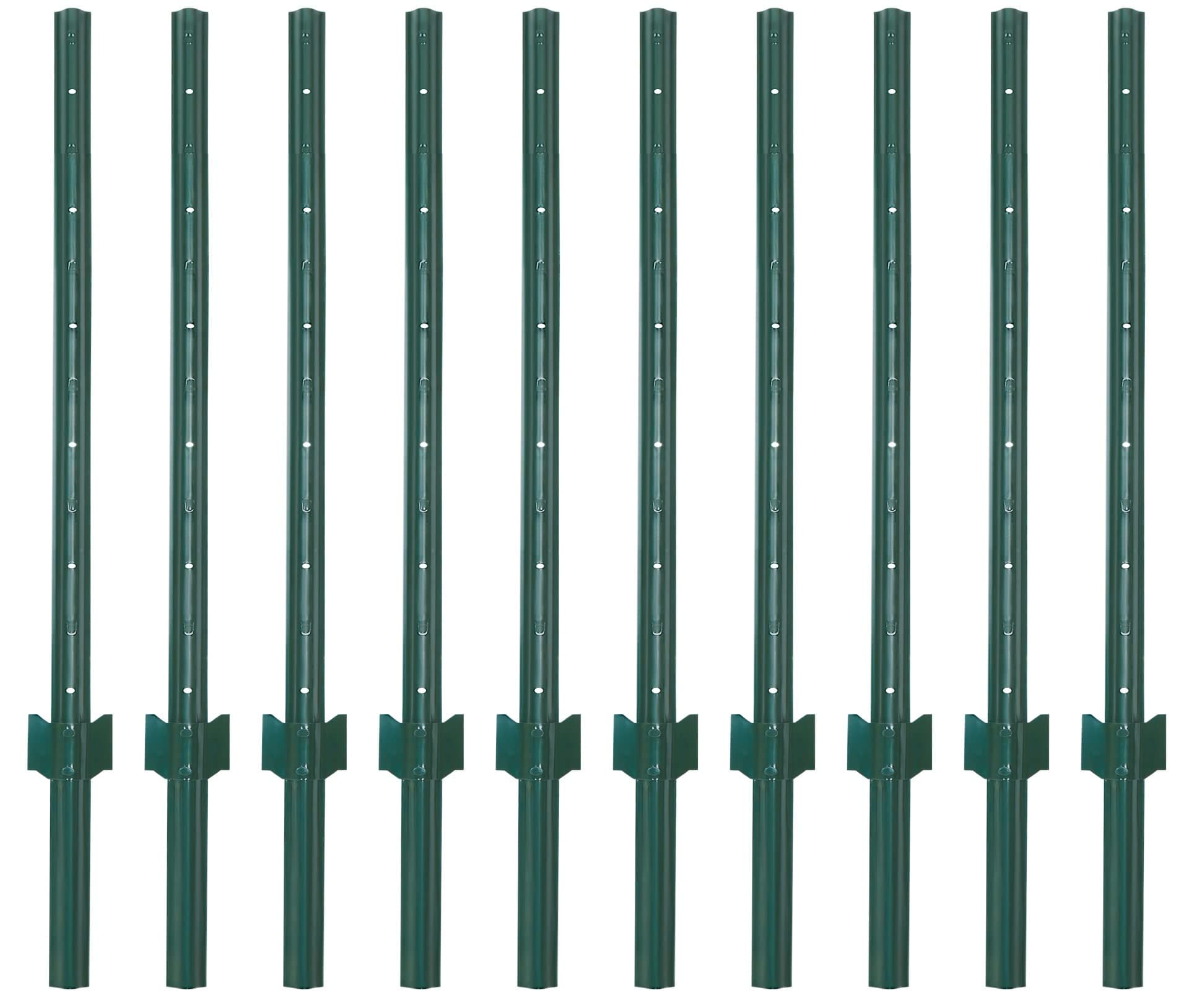 VASGOR 4 Feet Sturdy Duty Metal Fence Post – Garden U Post for Fencing - 10 Pack