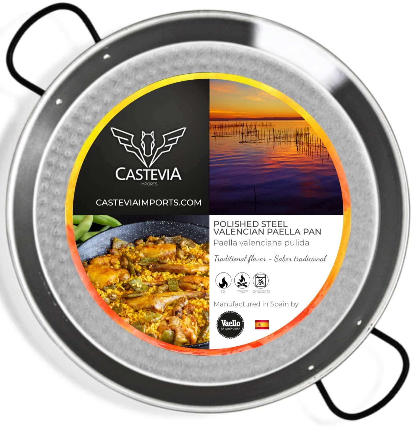 Vaello Campos La Valenciana 26 cm Polished Steel Paella Pan