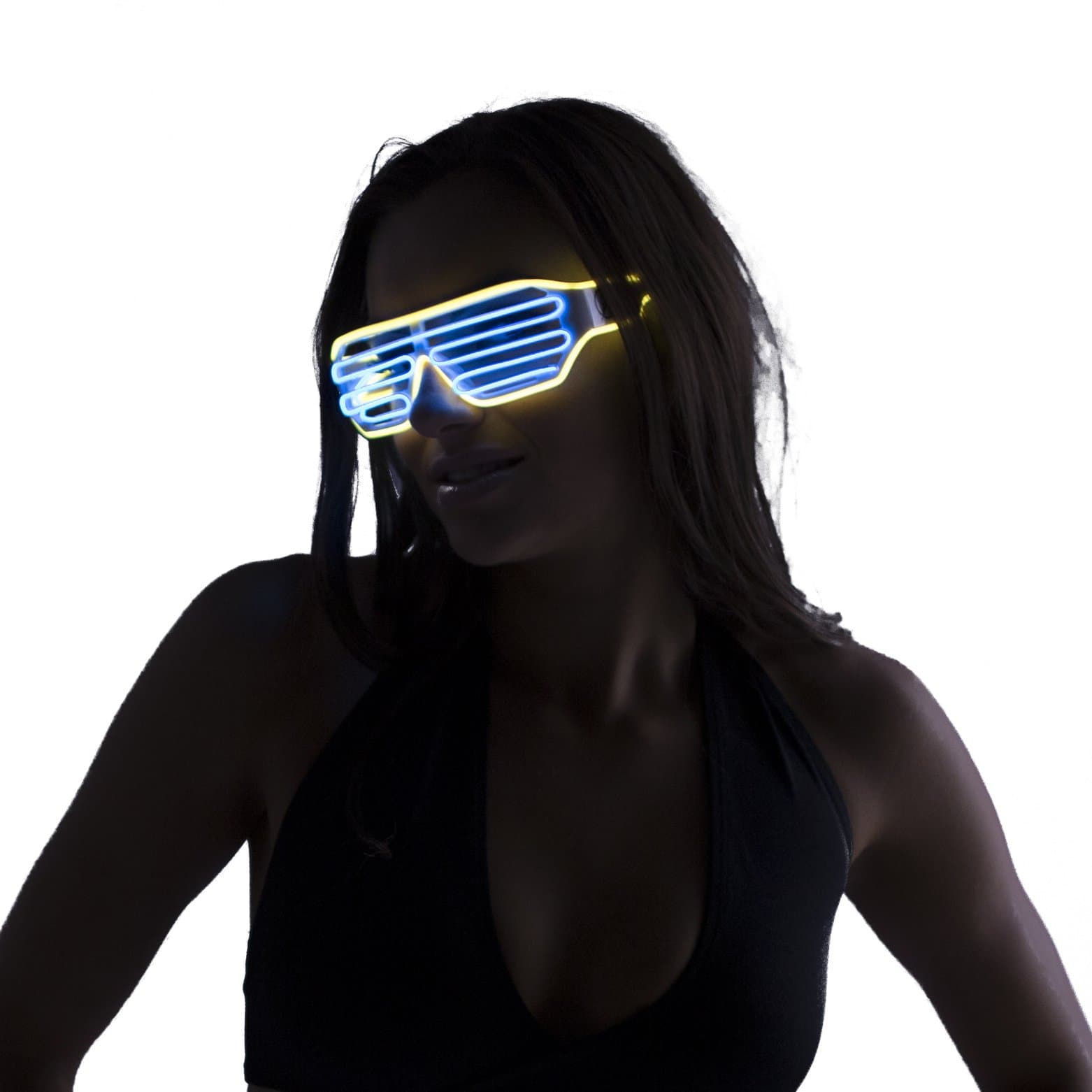 Light Up Shutter Glasses El Wire Glasses as seen on The Today Show (Yellow Blue)