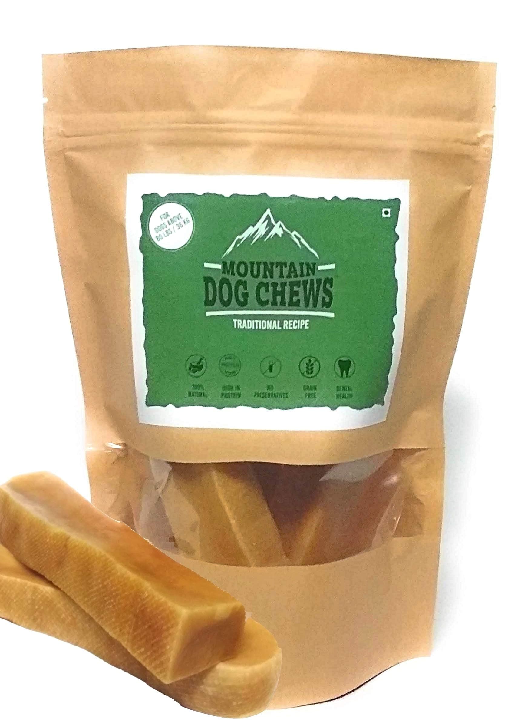 Mountain Dog Chew, Natural Himalayan Yak Milk Churpi Long Lasting High Protein Low Fat Dog Treat for Adult & Giant Breed Dogs, 200 GMS