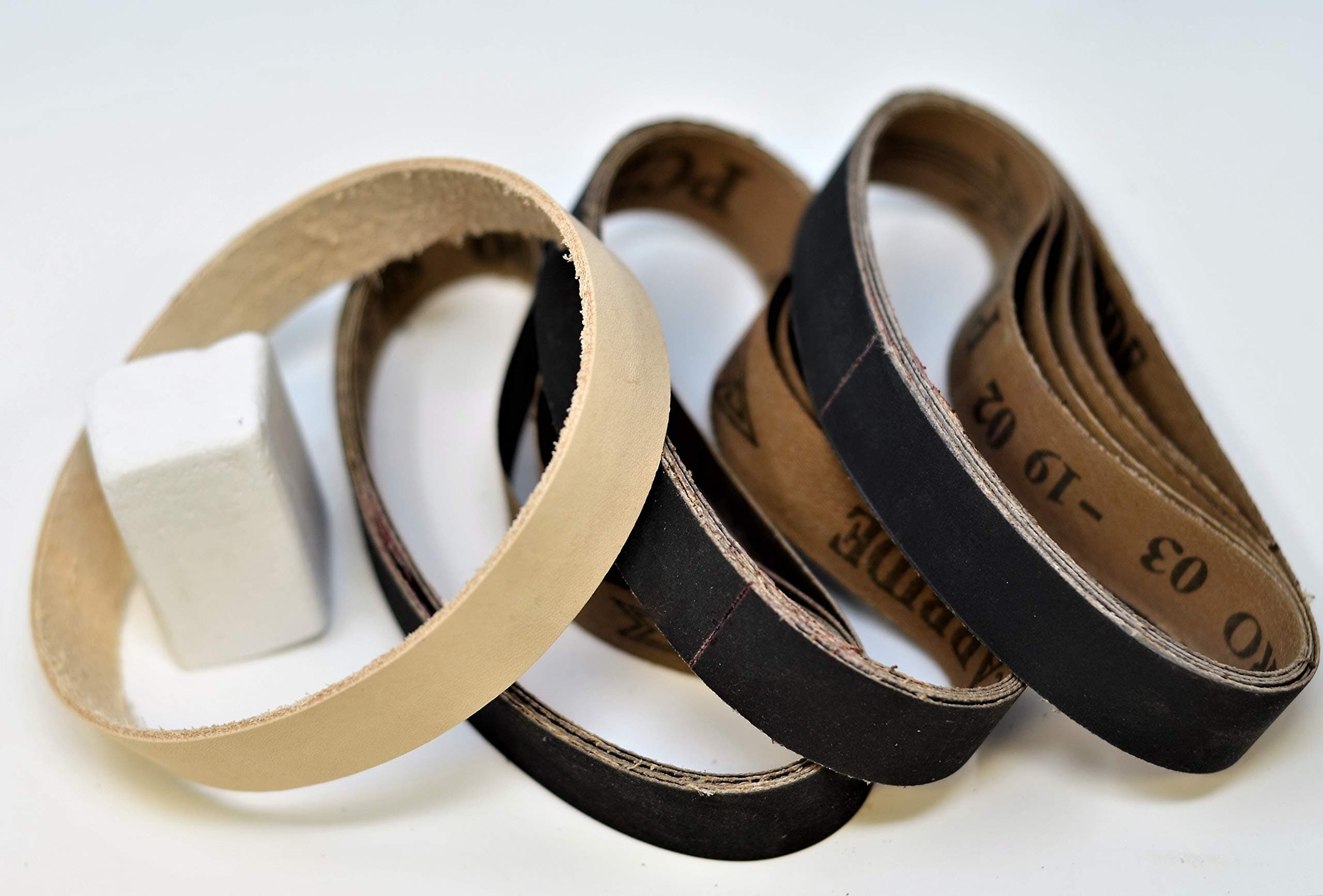 3/4X12 Sharpening Belts & Leather Honing Belt Pack Compatible With the Ken Onion Model Work Sharp Knife & Tool Sharpener WSKOKTS 3/4"x12" Leather & Sharpening Belts