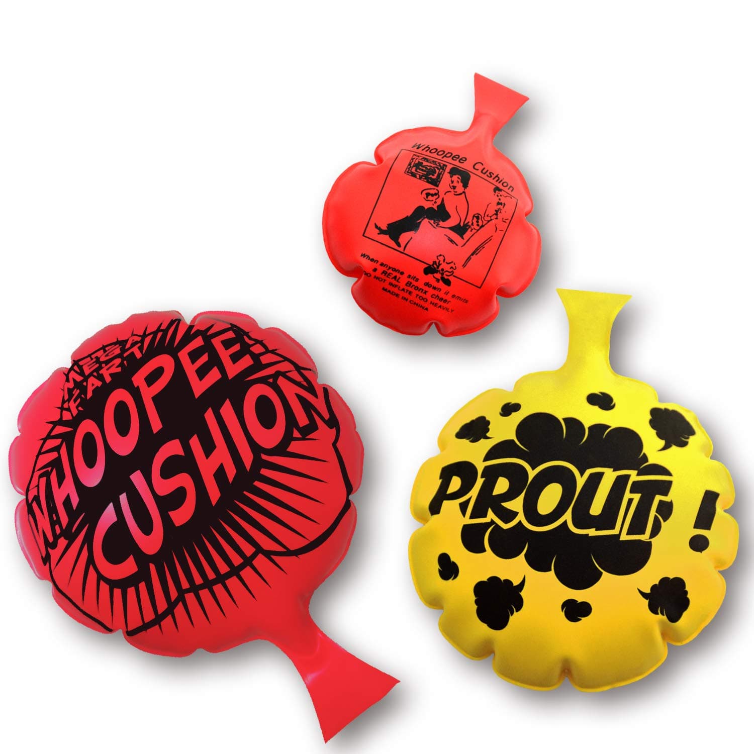[3 Pack]Whoopee Cushion for children over 3 yrs,Woopie Cushion Party Favor for [4,6,8 Inch][No Automatic Inflation][Reward][Prank Gag][Novelty Trick Joke]Gift and Toy for Kids Children Office Home
