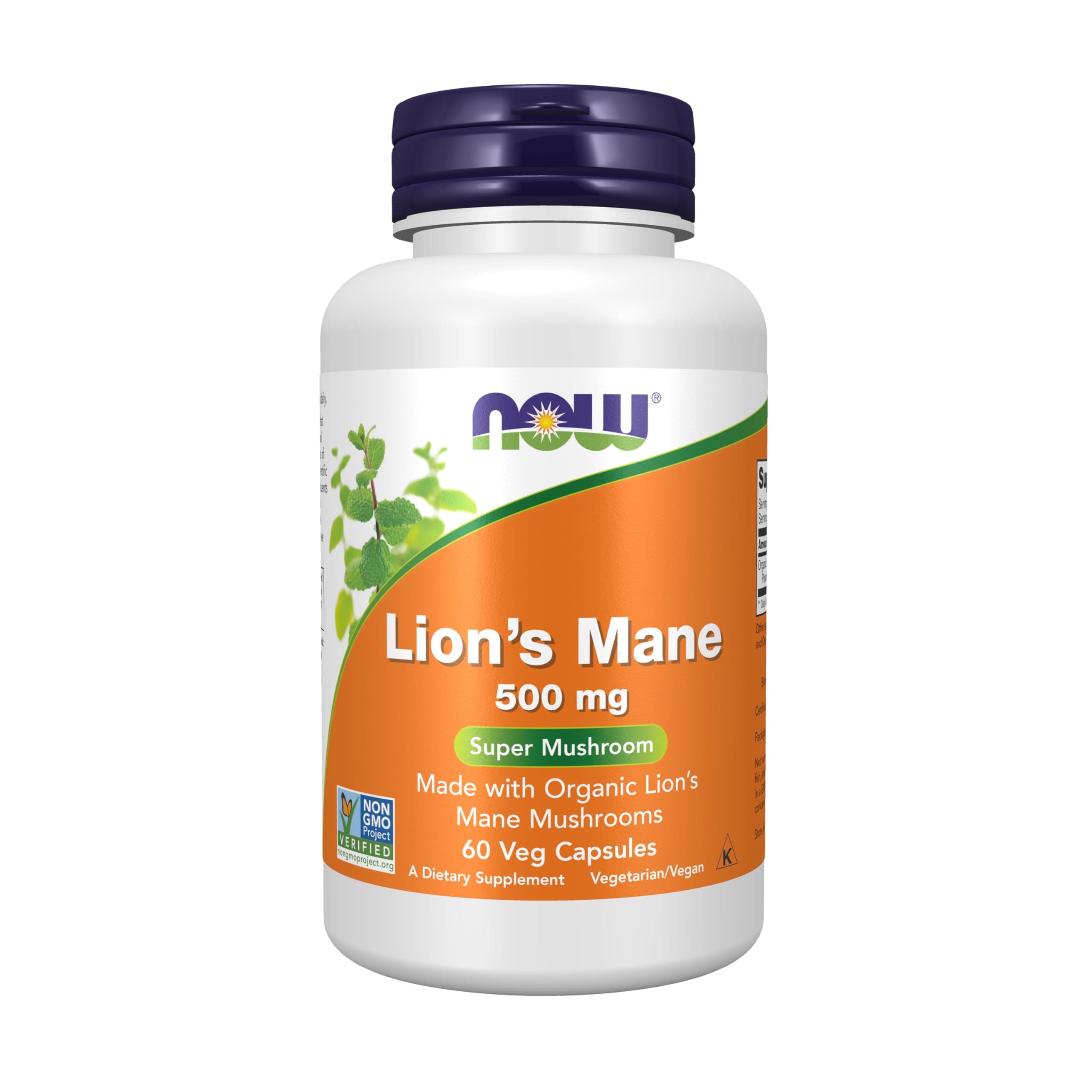 Supplements, Lion's Mane 500 mg, Super Mushroom, Made with Organic Lion's Mane Mushrooms, 60 Veg Capsules
