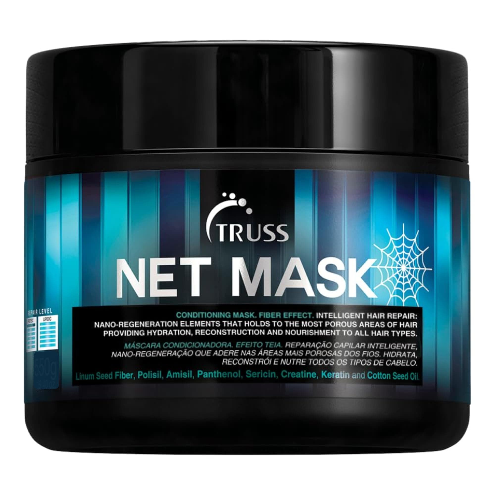 TRUSS Net Deep Conditioning Hair Mask for Damaged Hair - Formulated with Nano-Regeneration for Protein Replenishment, Hydration & Shine - Reduces Frizz, Defines Curls & Restores Elasticity (19.4 Oz)