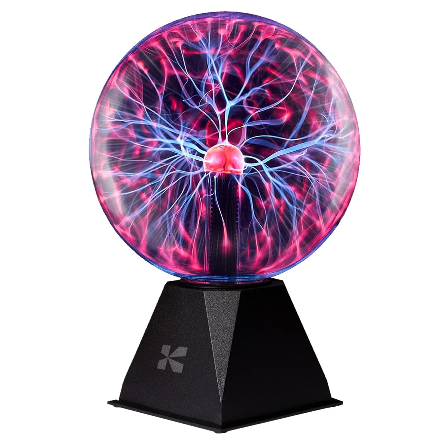 Katzco 7 Inch Plasma Ball Lamp - Touch and Sound Sensitive Electric Globe with Lightning Effects - Plug-in Energy Ball for Parties, Room Decor, and STEM Learning - Static Electricity Sphere for Kids