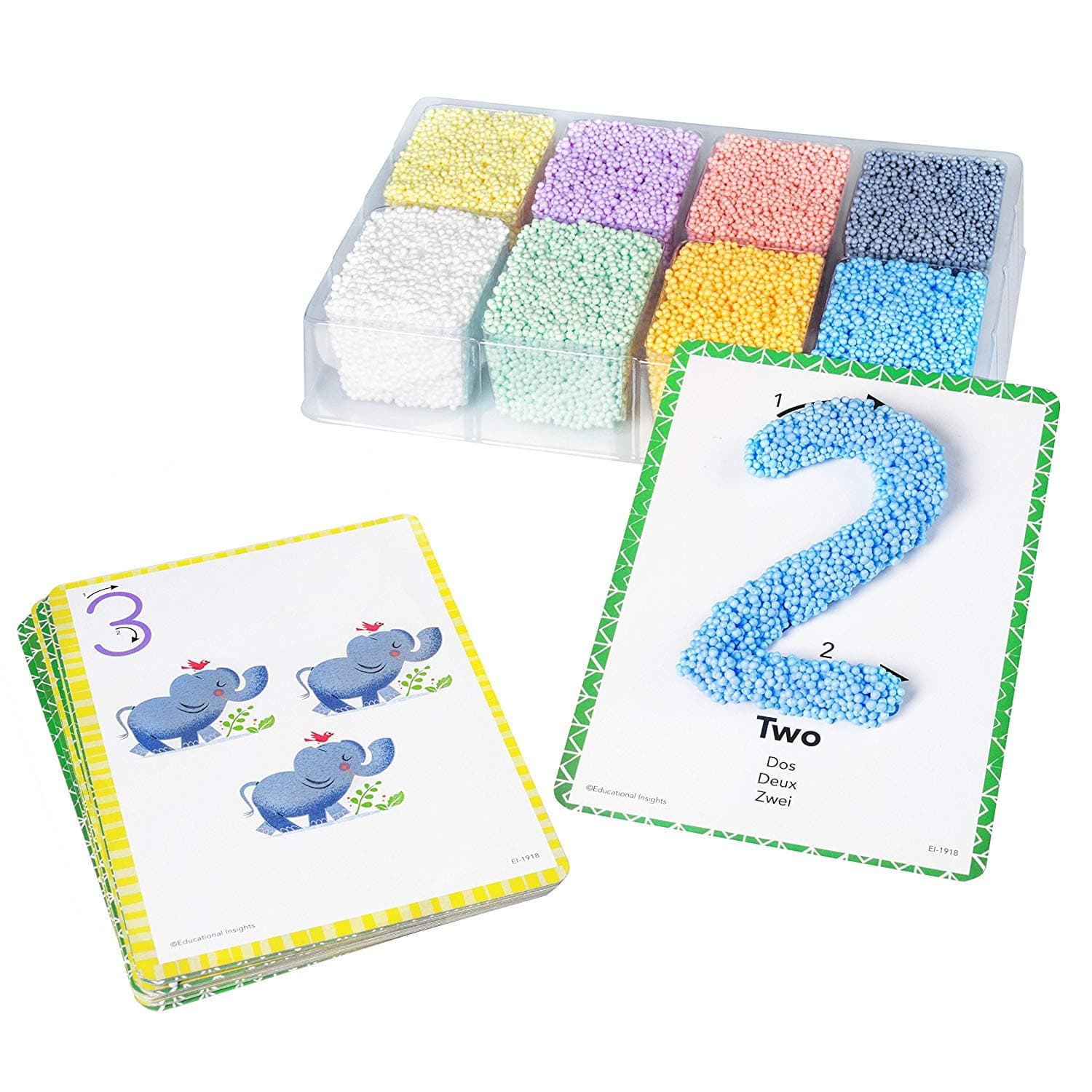 Playfoam Shape & Learn Numbers Set, Flash Card Set, Preschool Kindergarten Classroom Essentials, Ages 3+