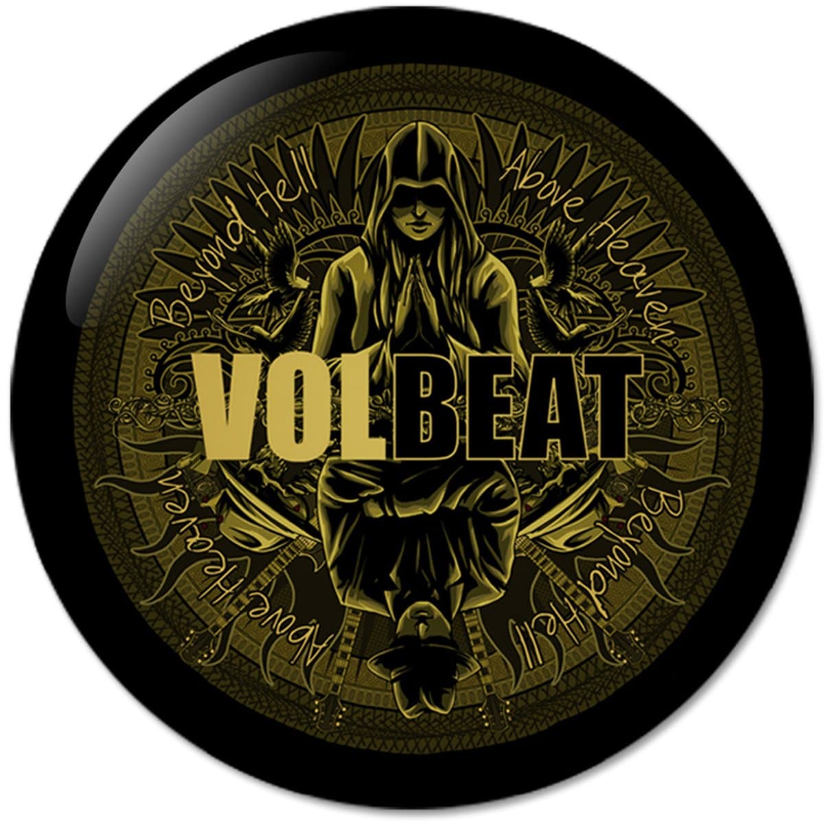 Volbeat #3 Music Collection Bottle Opener Round Button Badges With Refrigerator Magnet, NEW 2.25 Inch