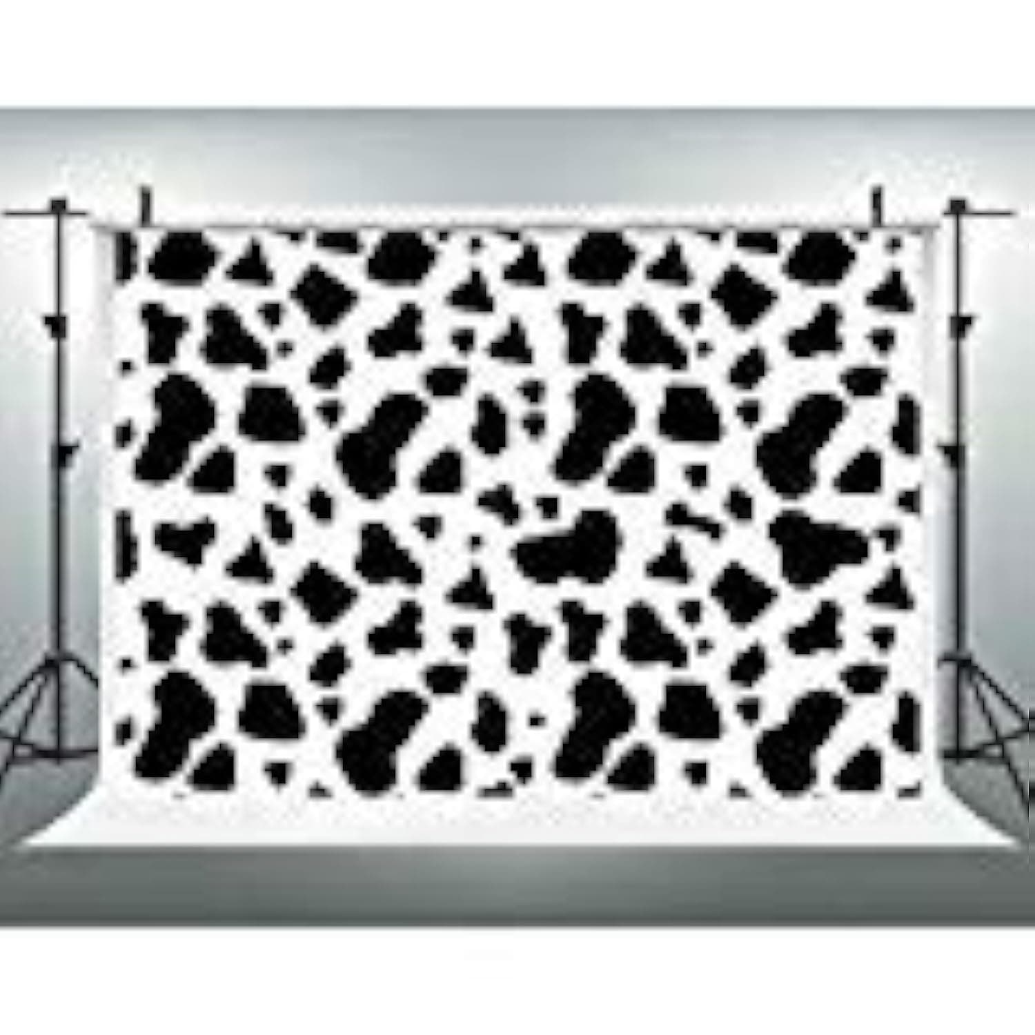 Cow Print Photography Backdrops 9x6FT Black and White Cow Skin Photography Backgrounds for Children Kids Birthday Party Decor Wall Paper LULX018