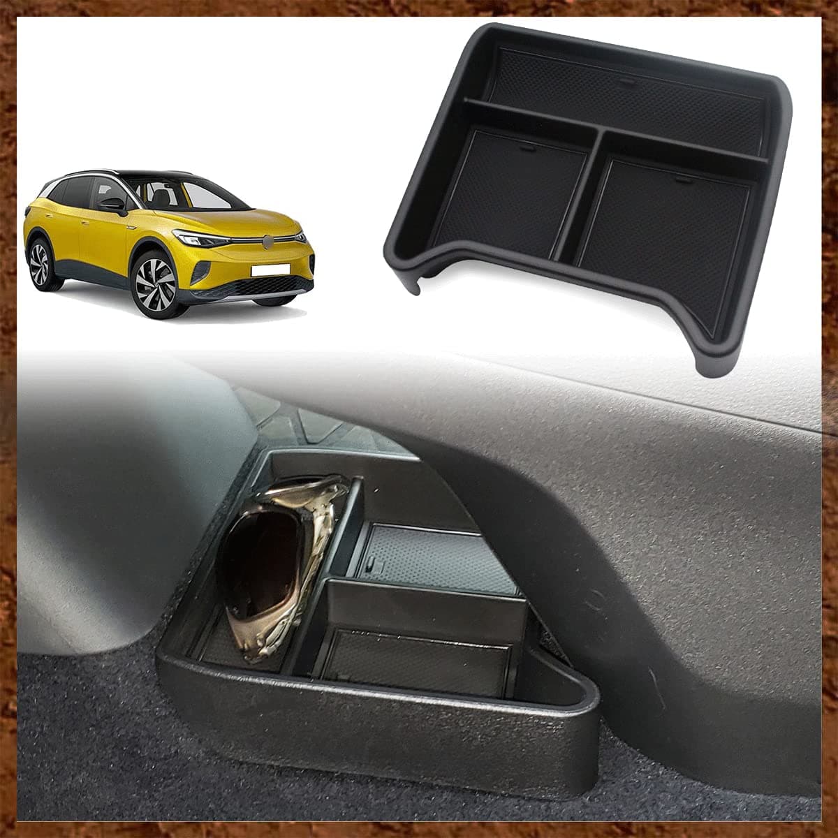 Muslogy for 2022 VW ID.4 Storage Box Organizer Center Console Tray Interior Accessories,Compatible with Volkswagen ID 4 ID4 2021 2022