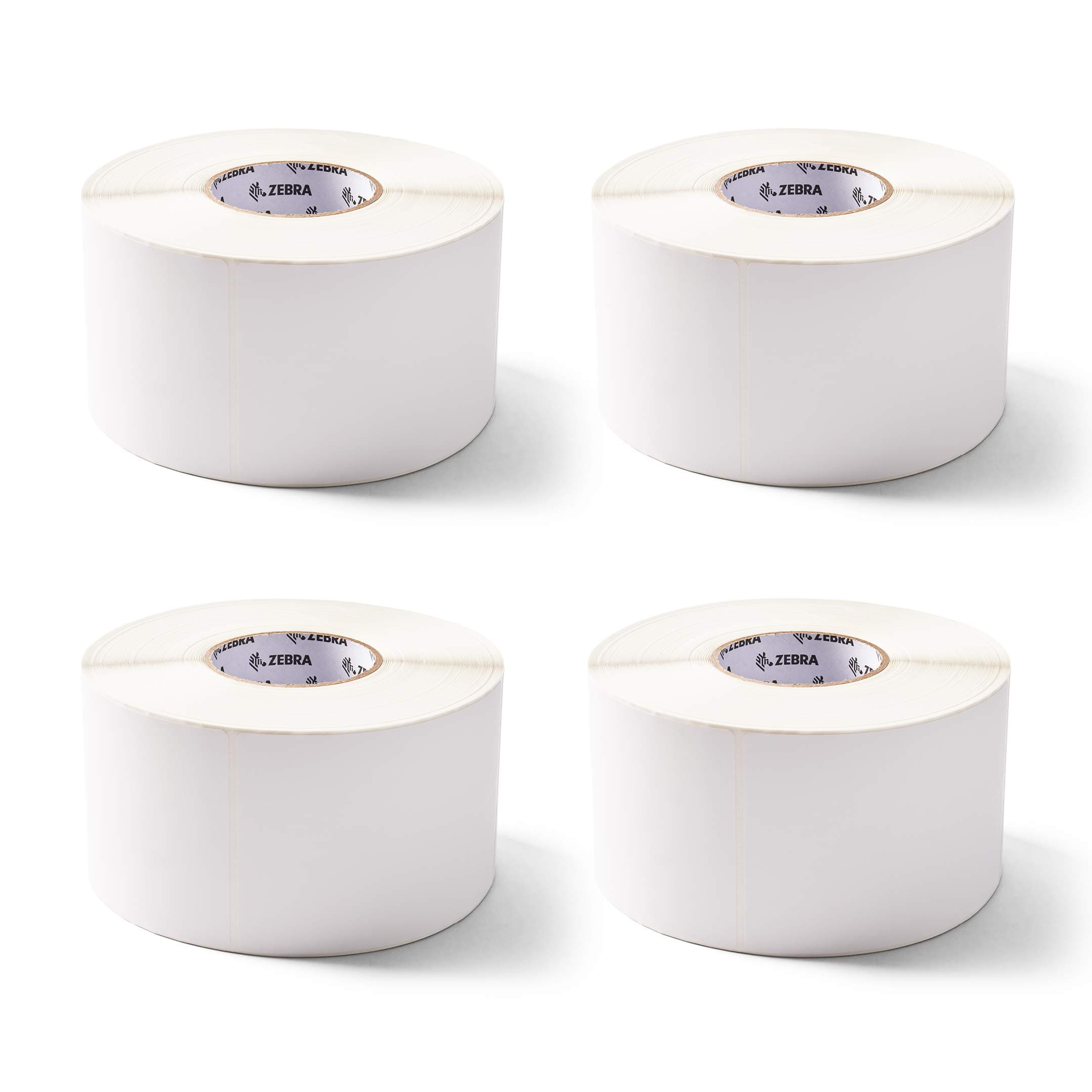 Zebra 4 x 6 in Thermal Transfer Polypropylene Labels PolyPro 4000T Permanent Adhesive Shipping Labels 3 in Core 4 rolls 10031660SP