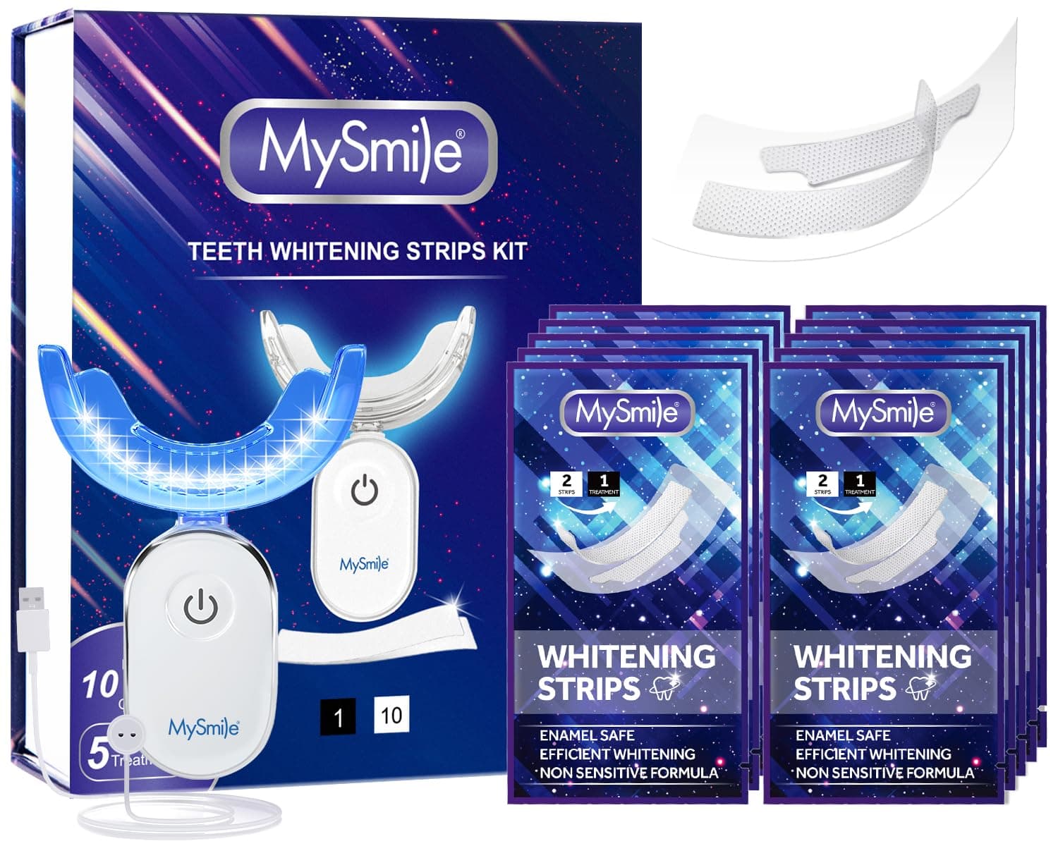 MySmile Teeth Whitening Light, 10 Min Fast Teeth Whitener, 28X LED Accelerator Light for Teeth Whitening Kit Connect with USB for Home Use Helps to Remove Stains from Coffee(not Include Gel)