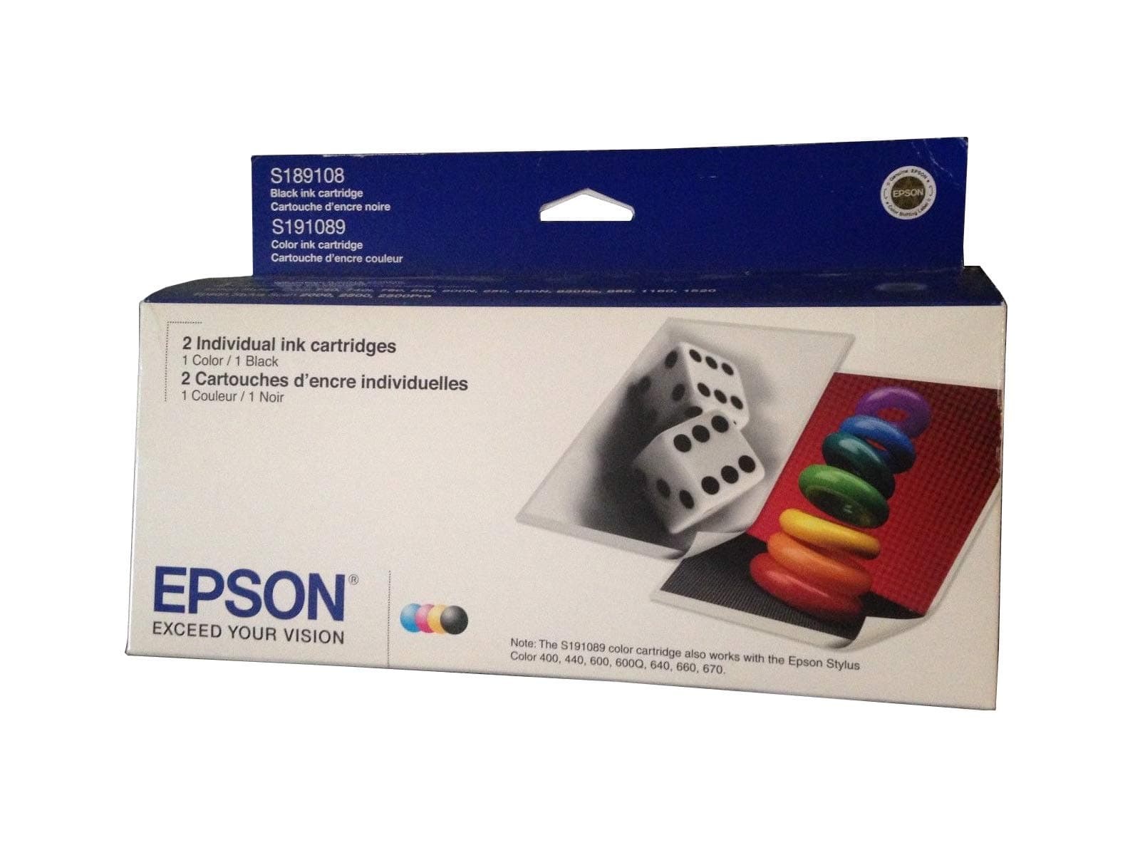 EPSON S189108-BCD Consolidated Ink Cartridge -- Black / Color Combo Pack