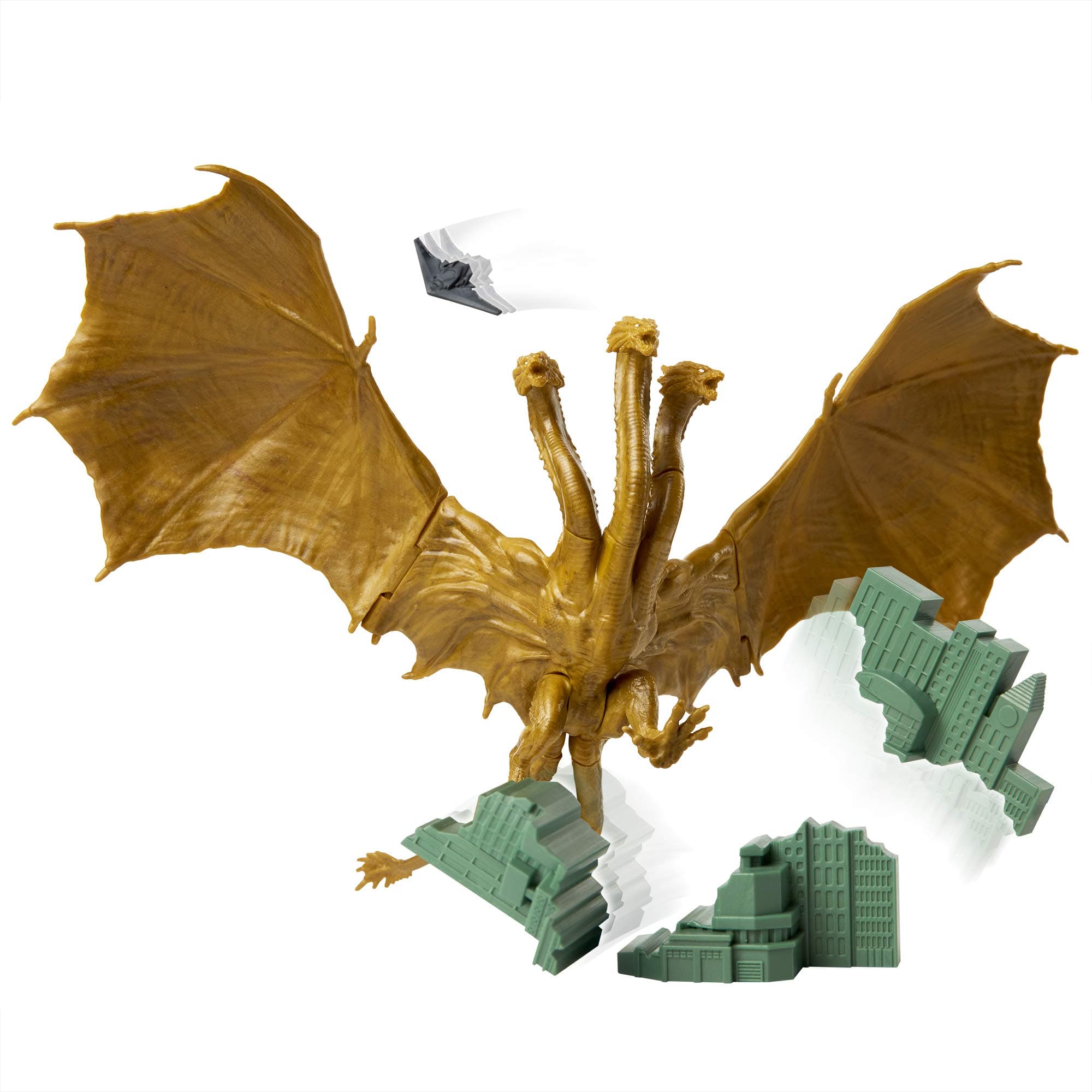 Godzilla King of The Monsters: 6" King Ghidorah Articulated Action Figure with Argo Jet & Destructible City