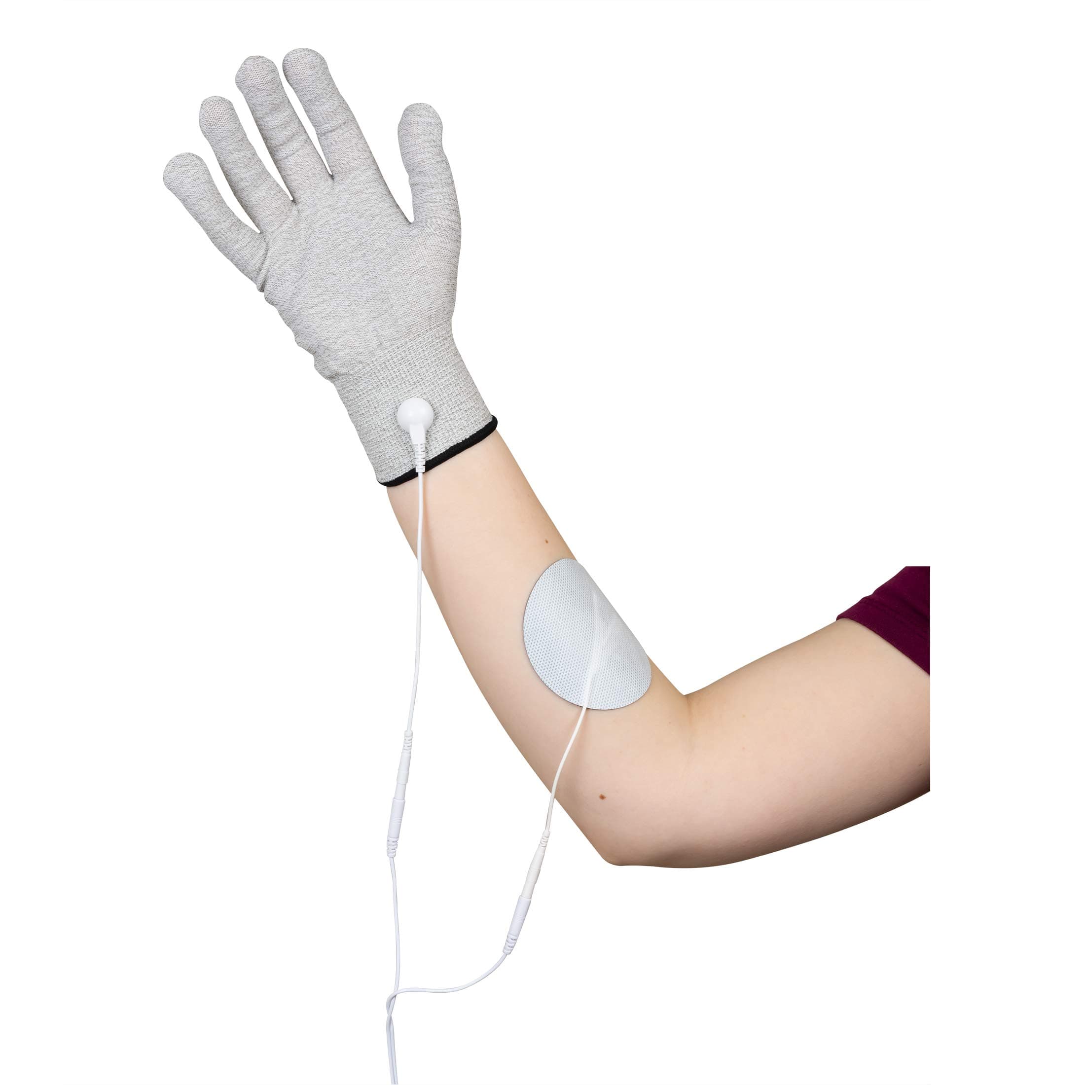 TENS 7000 Conductive TENS Gloves, 2 Pack - for Arthritis, Trigger Finger, Poor Circulation, Numbness and More - Compatible with Most TENS Machine Units - 2 TENS Gloves, 4 TENS Unit Pads
