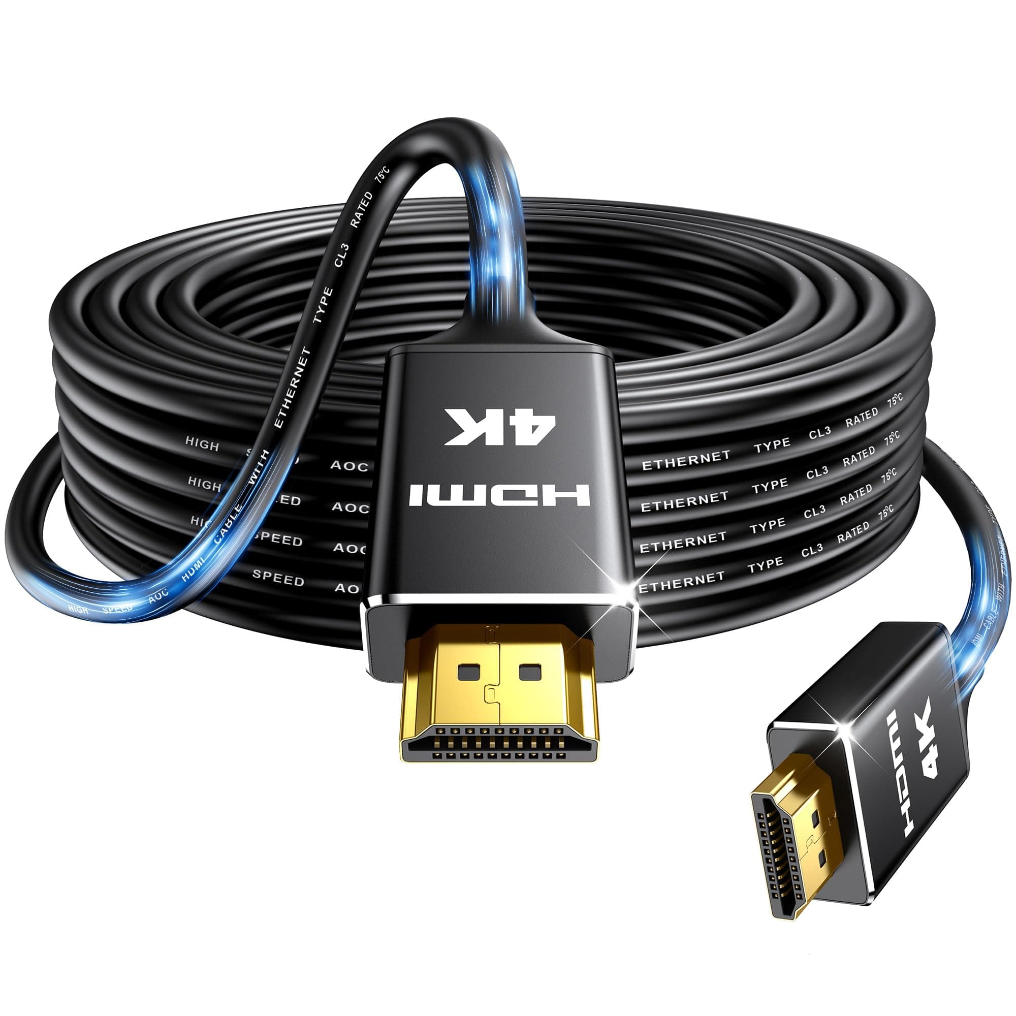 Highwings 4K Long HDMI Cable 10M | in-Wall CL3 Rated HDMI Cable 2.0 | Support HDR10 8/10bit 18Gbps HDCP2.2 ARC | High Speed HD Shielded Cord | Compatible with Laptop, PC, HDTV, Projector