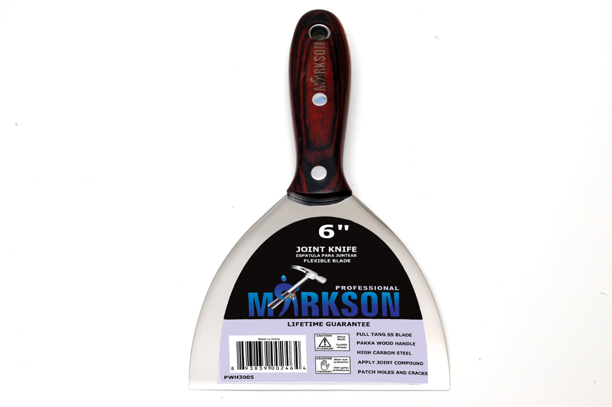 Markson 6" Pakka Wooden Handle Stainless Steel Putty Knife