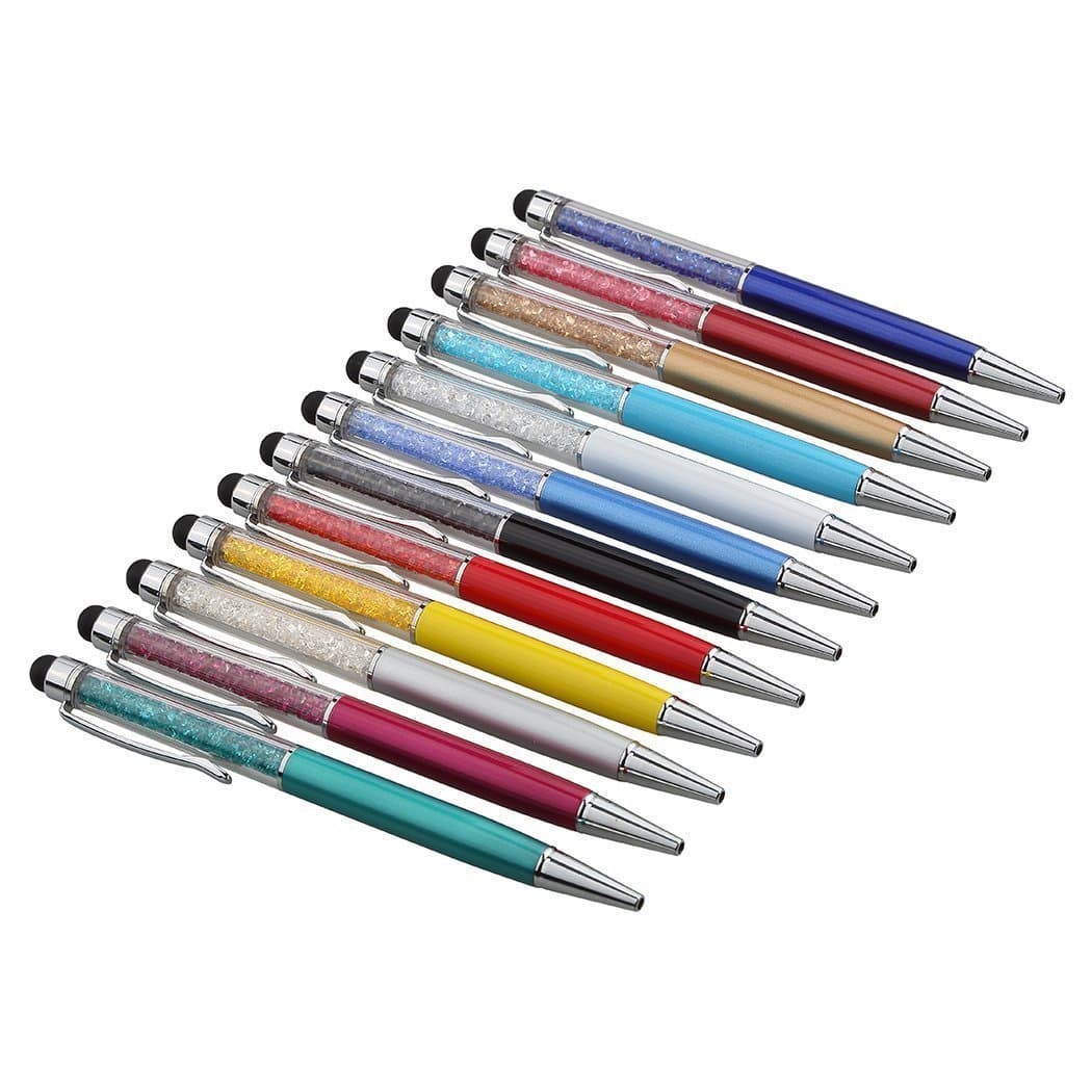 12 Pcs Crystal Touch Screen Stylus Multifunctional Pen