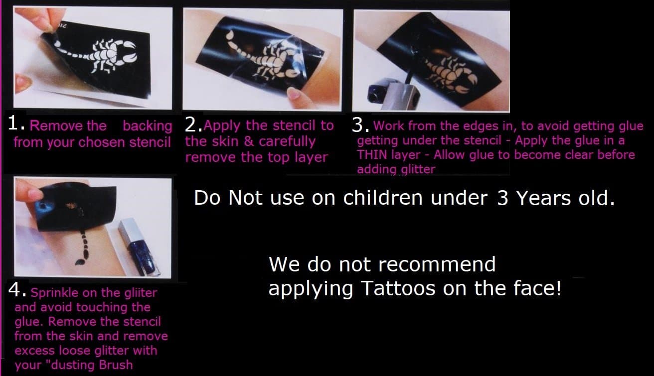 Palm TREE Collection (32 Palm Tree Glitter Henna Tattoo Stencils)