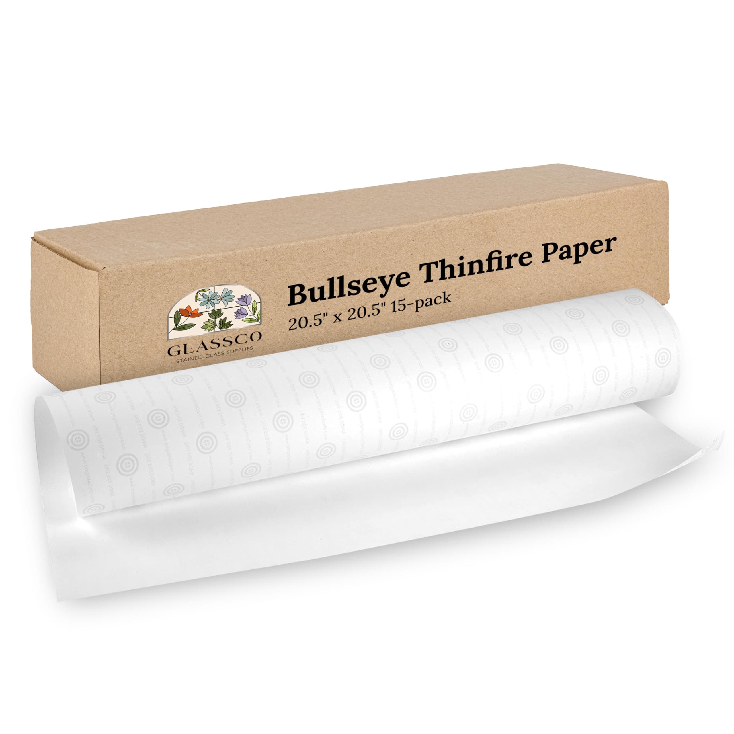 Bullseye Thinfire Kiln Shelf Paper for Ultra Smooth Glass - Kiln Paper for Glass Fusing Supplies 20" x 20" - 24 Pack by Glassco