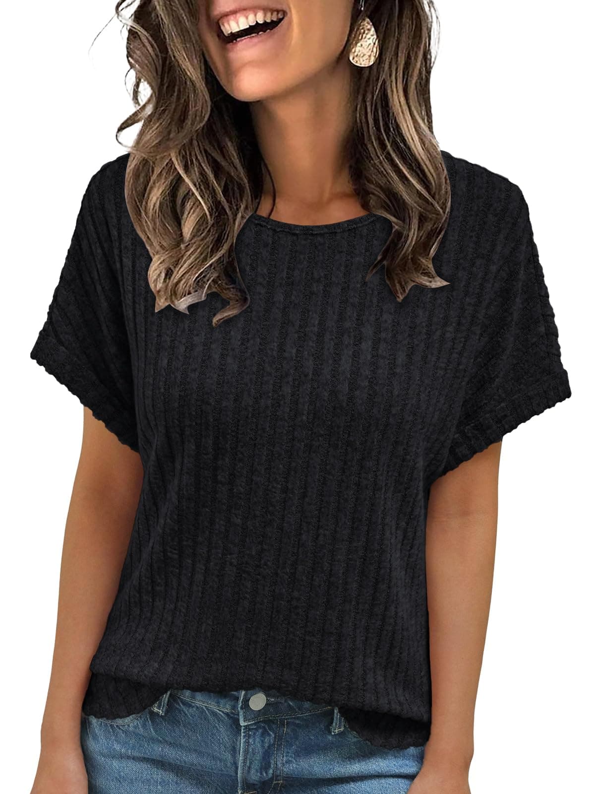 Women Summer Tops 2026 Spring Sweaters Dressy Casual Short Sleeve Shirts Business Blouses