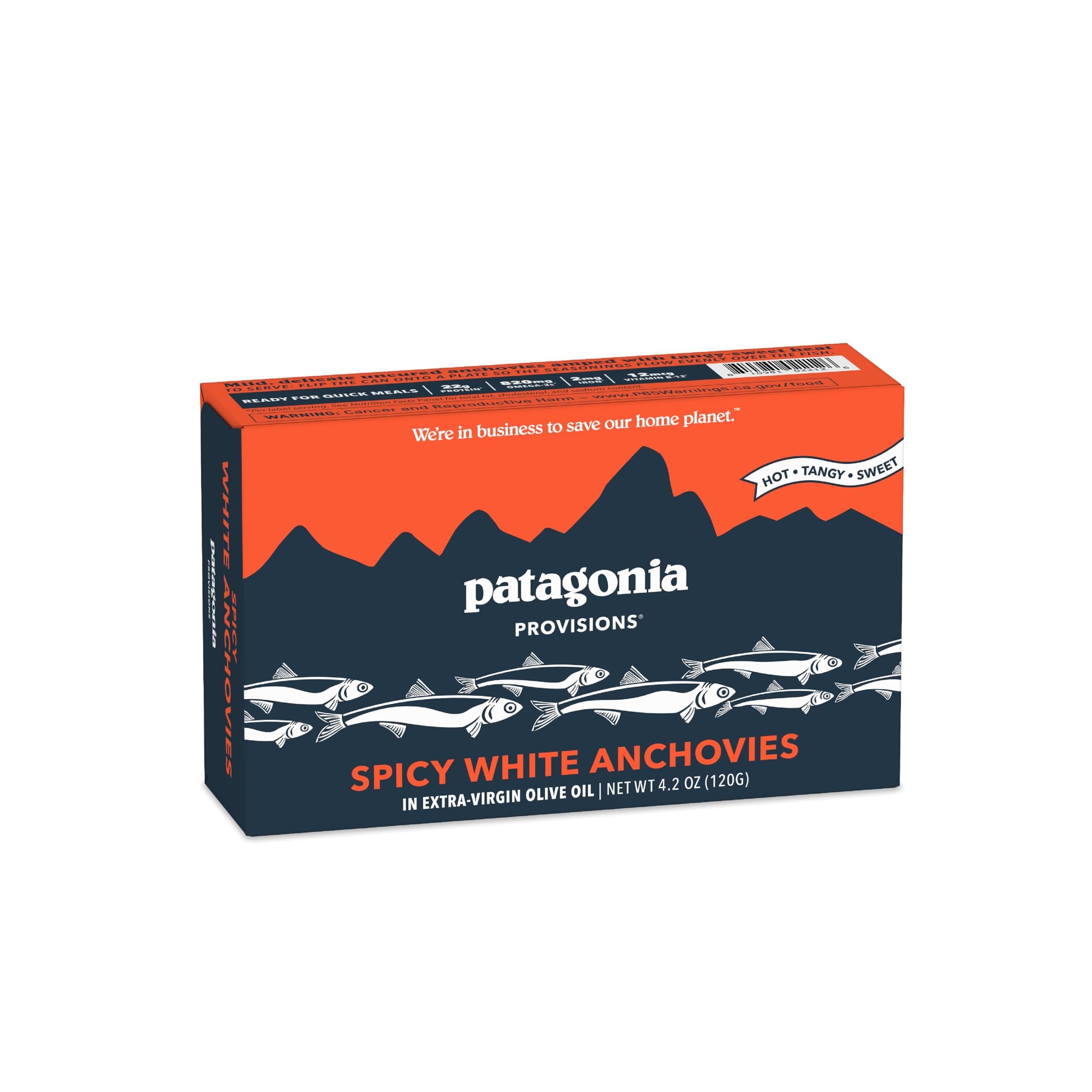 Patagonia Provisions Spicy White Anchovies | Responsibly Sourced in Spain | 22g Protein & Gluten Free | 4.2 Ounce (Pack of 1)