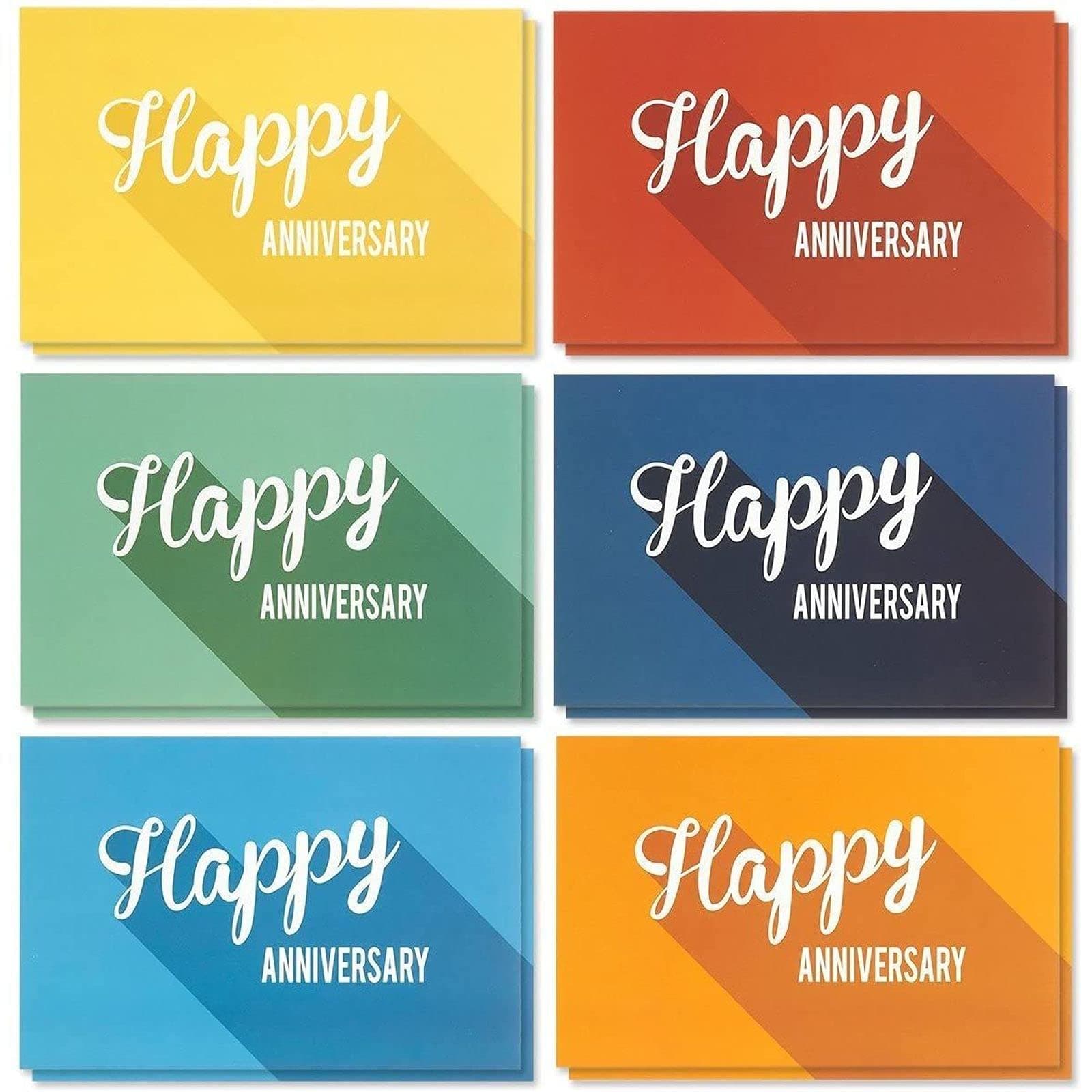 BEST PAPER GREETINGS 36 Pack Happy Anniversary Cards Bulk with Envelopes - Work, Wedding, Employee Appreciation Cards (Retro Design, Blank Inside, 4x6 In)
