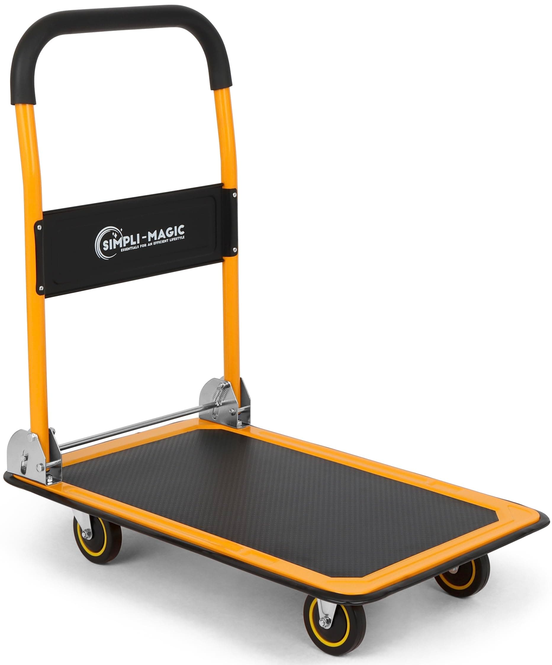 Push Cart Dolly, 330 LBS – Foldable Moving Platform Hand Truck – Easy Storage, 360 Degree Swivel Wheels Flat Bed Cart