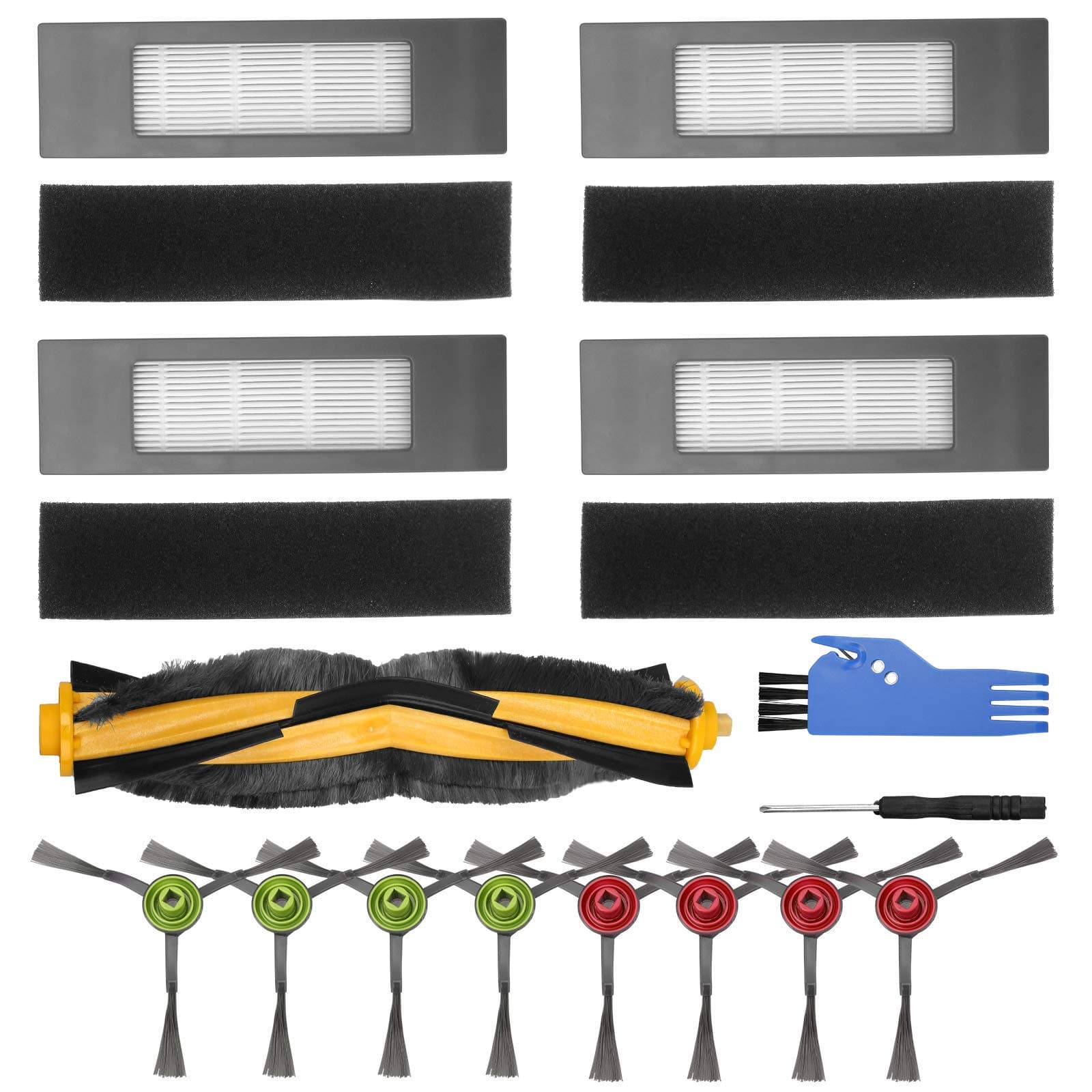 PIGUOAT Replacement Kit for Ecovacs DEEBOT OZMO T8 AIVI T8 Max T8 Series N8 Series POWEWR Robotic Vacuum, Fit for Yeedi Vac/Vac Max/Vac Station/Vac 2/Vac 2 Pro Robot Vacuum