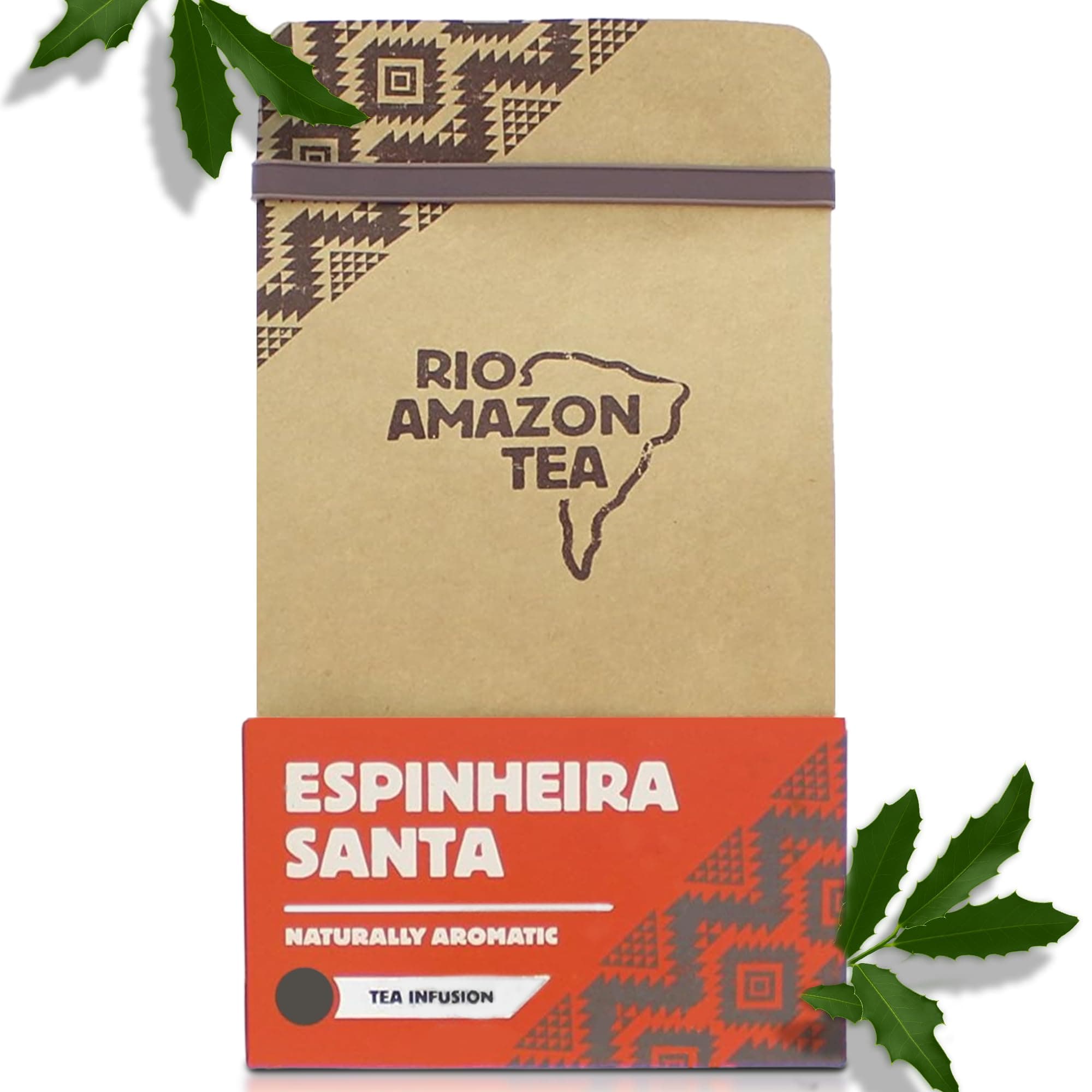 Espinheira Santa Tea Teabags – Cha de Espinheira Santa Leaves – Herbal Tea for Digestion & Stomach Support – Caffeine-Free – 40 Teabags – Pure Maytenus Ilicifolia – Holy Espinheira Tea