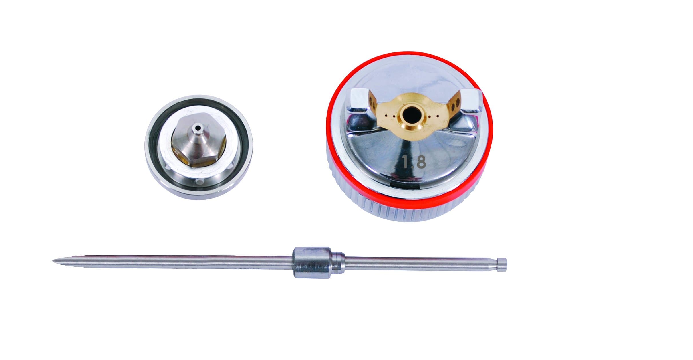 INTERTOOL Gravity Feed 1.8mm Fluid Needle, Fluid Nozzle, Air Cap Set HVLP PT-0105, PT-0105D, PT-0100 Spray Guns Series, PT-2118