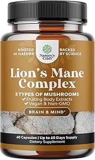 Nootropic Lions Mane Mushroom Capsules - Lion s Mane Mushroom Complex Immune System Booster and Brain Supplement - Mushroom Extract Focus Pills Brain Booster and Mood Support with Reishi Mushroom
