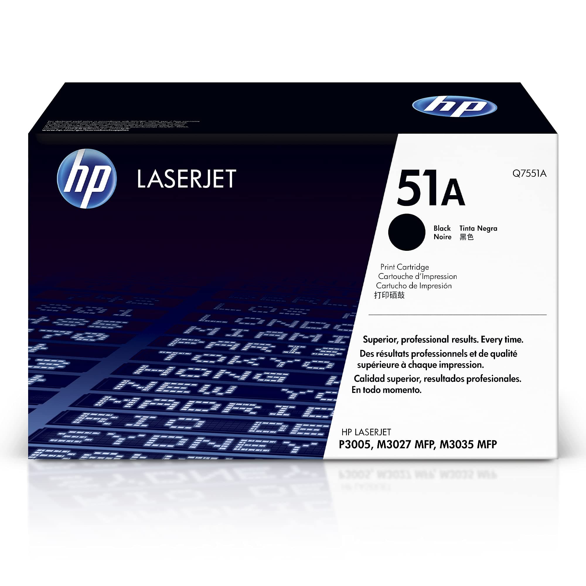 HP 51A Hewlett Packard Original LaserJet Colour Sphere Toner Cartridge, Black - Q7551A