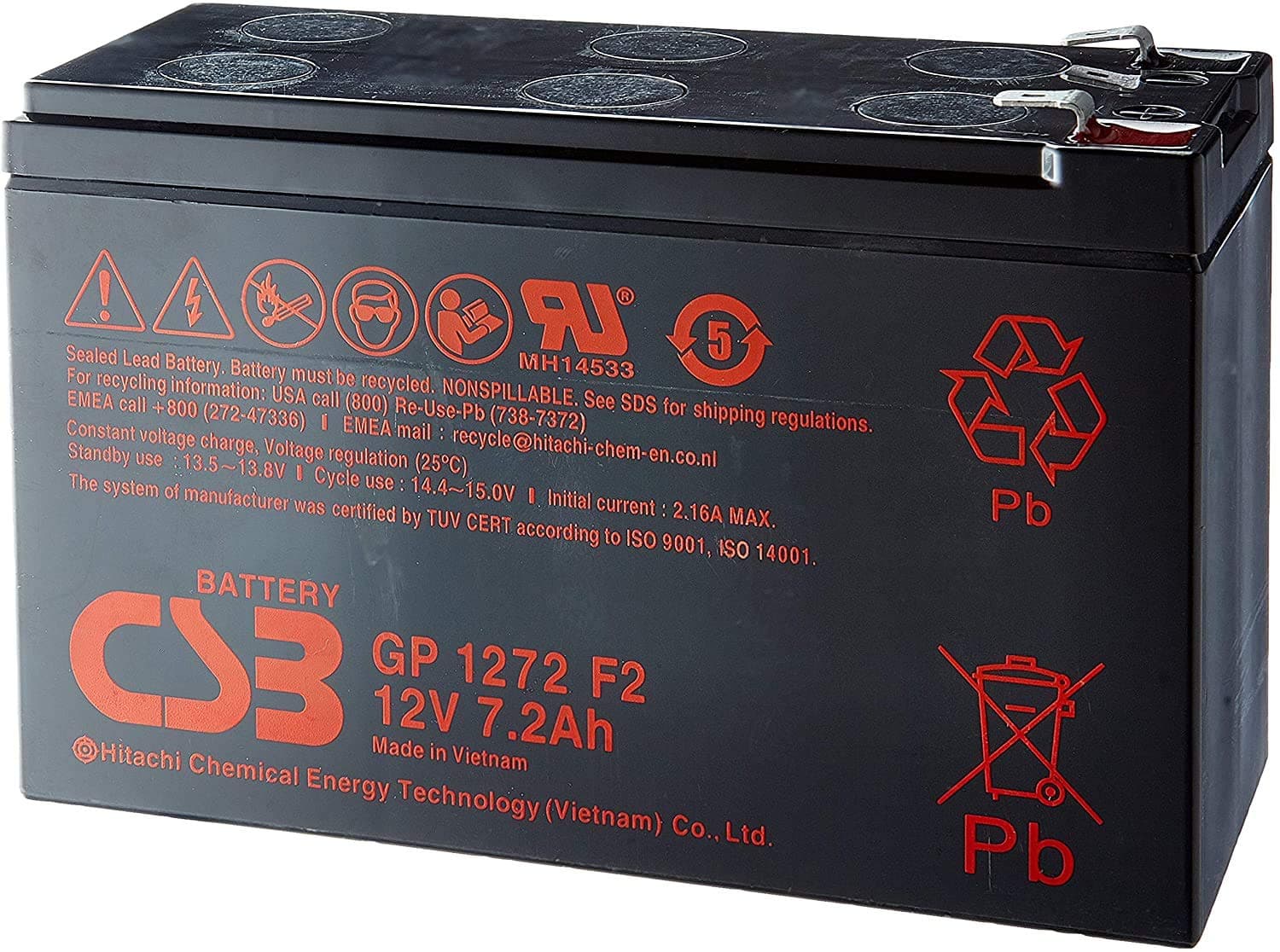 CSB Battery - Lead Battery CSB 12V 7.2Ah GP1272 F2 - GP1272F2