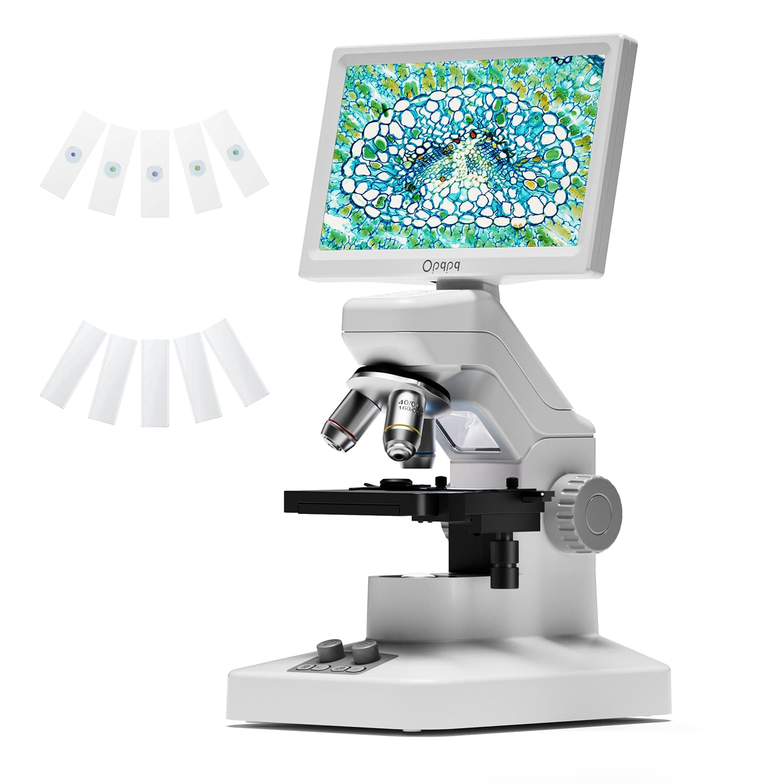 Opqpq ODM301 Max Microscope for School and Home Teaching, 1200X Digital Biological Microscope with 7 Inch Screen for Children, Wireless Science Microscope, USB & HDMI Scope