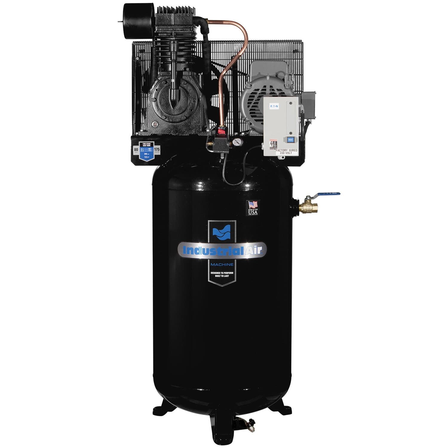 Industrial Air IV7518075 Vertical 80 gallon Two Stage Cast Iron Industrial Air Compressor