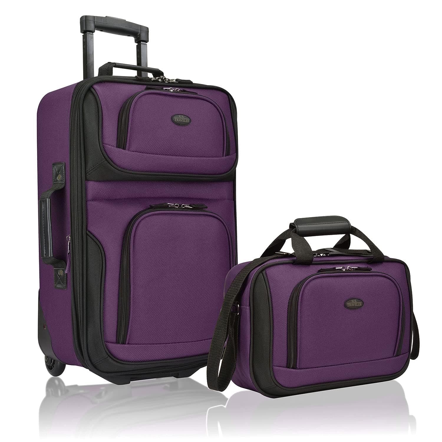 U.S. Traveler Rio Rugged Fabric Expandable Carry-on Luggage Set
