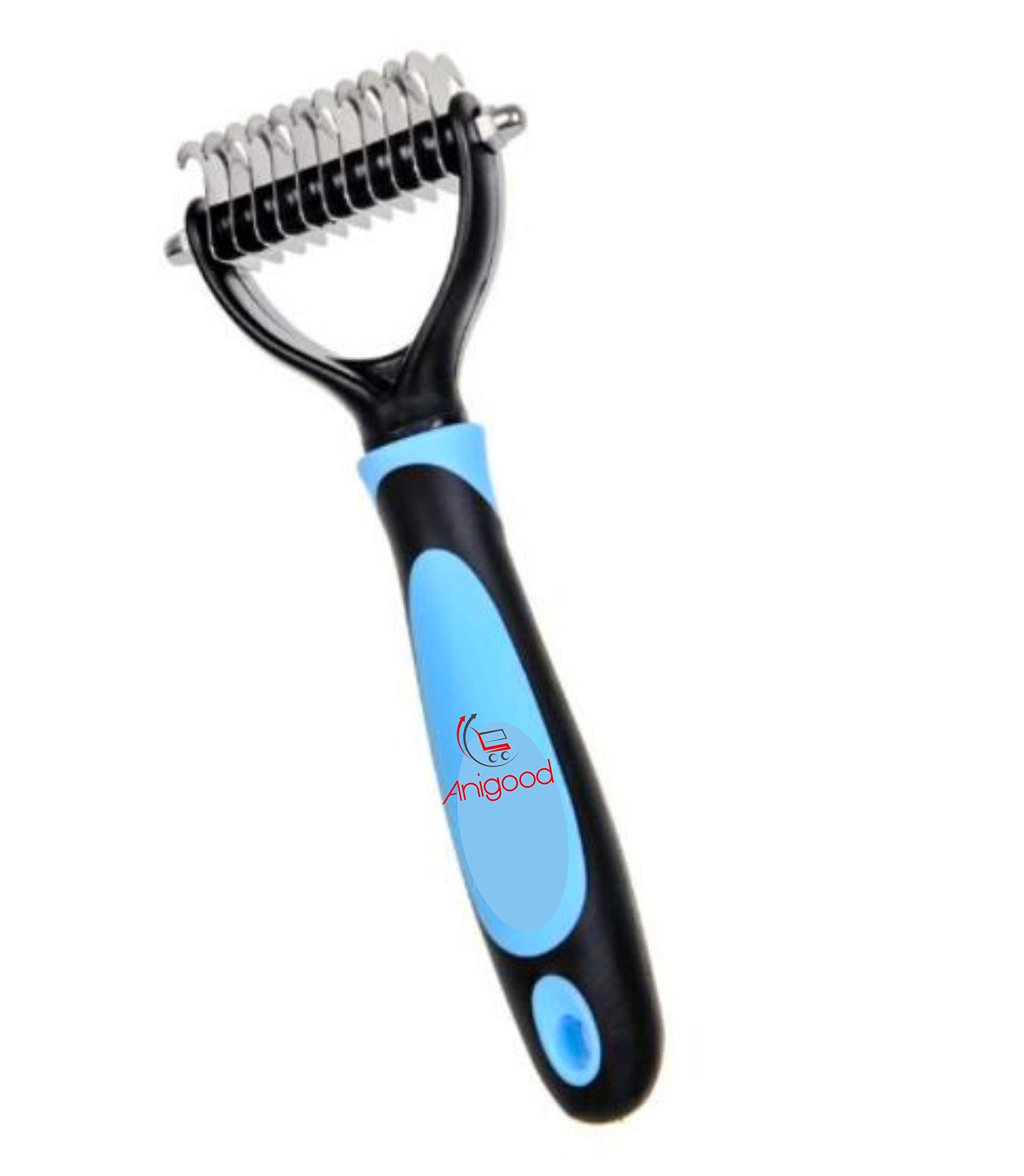 PET Grooming Rake Comb Brush For Dogs Cats With Long Thick Hair | Professional Deshedding Dematting Pet Supplies (Blue)