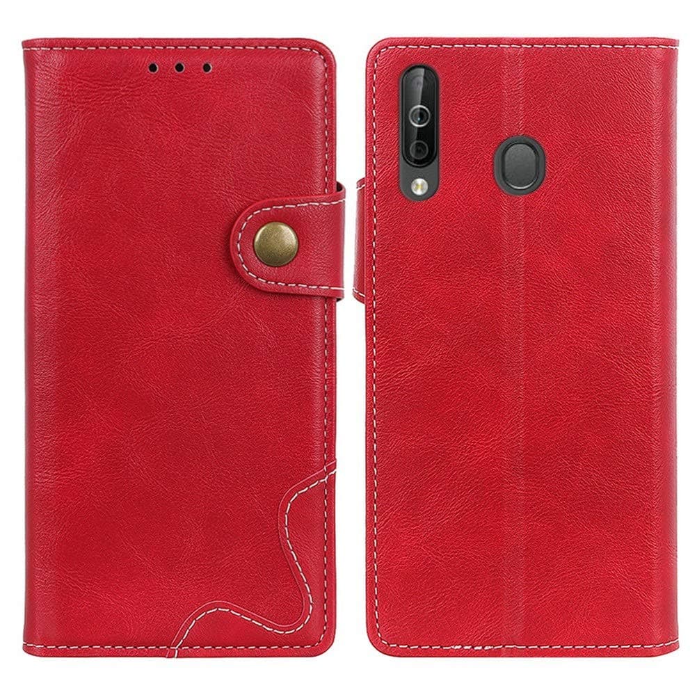 EUDTH Samsung Galaxy A20S Case, Premium PU Leather Cover Wallet Pouch Flip Case Card Slots Magnetic Closure Mobile Phone Protective Case for Samsung Galaxy A20S -Red