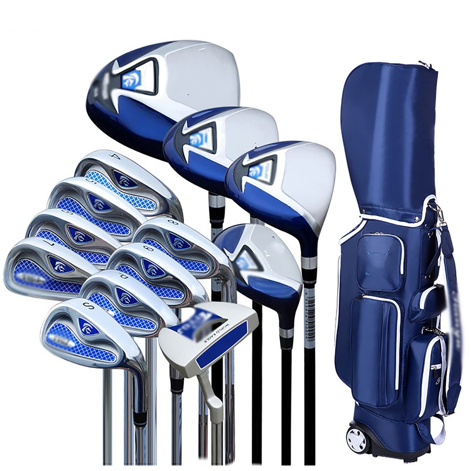 WWART Men's Complete Golf Club Set - 13 Piece Right Handed Beginner's Full Set With Standard Ball Bag, Carbon Shaft