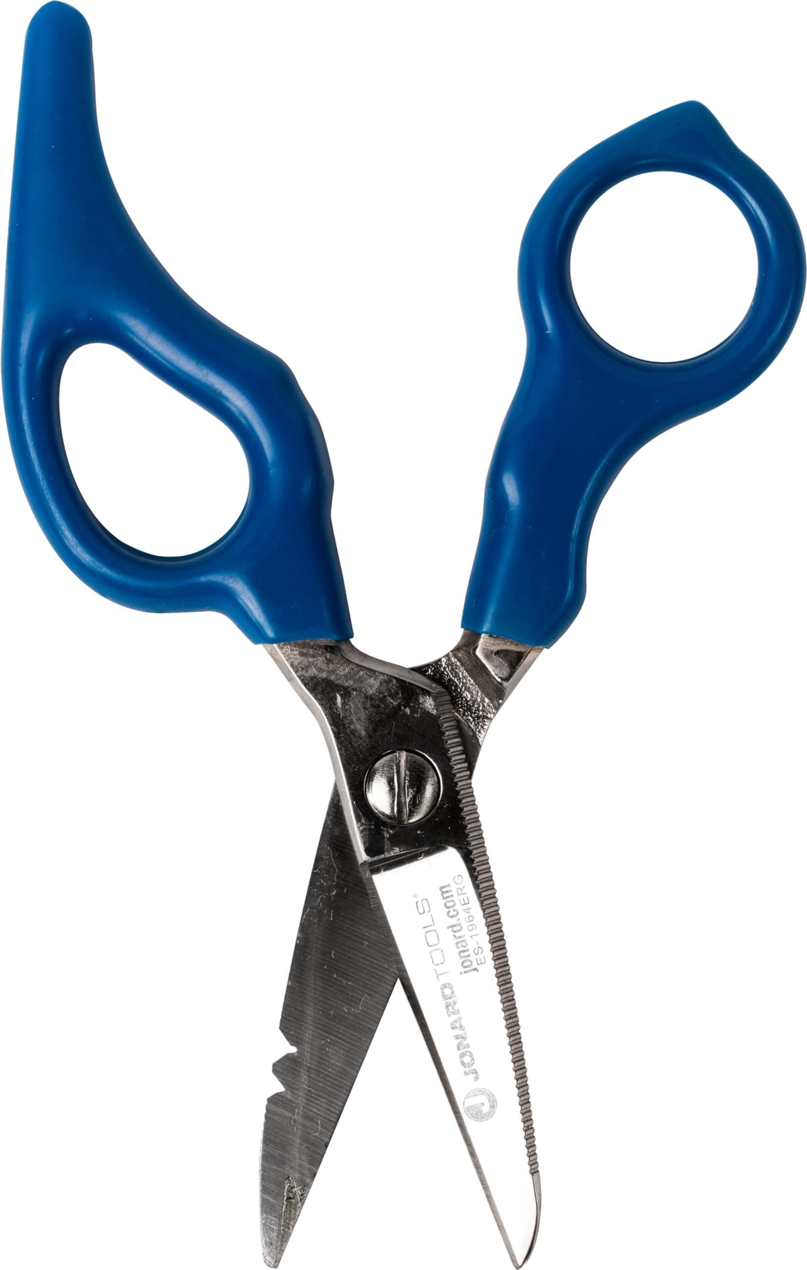 ES-1964ERG Stainless Steel Electrician Scissors, For Heavy Duty Use With Ergonomic Handle