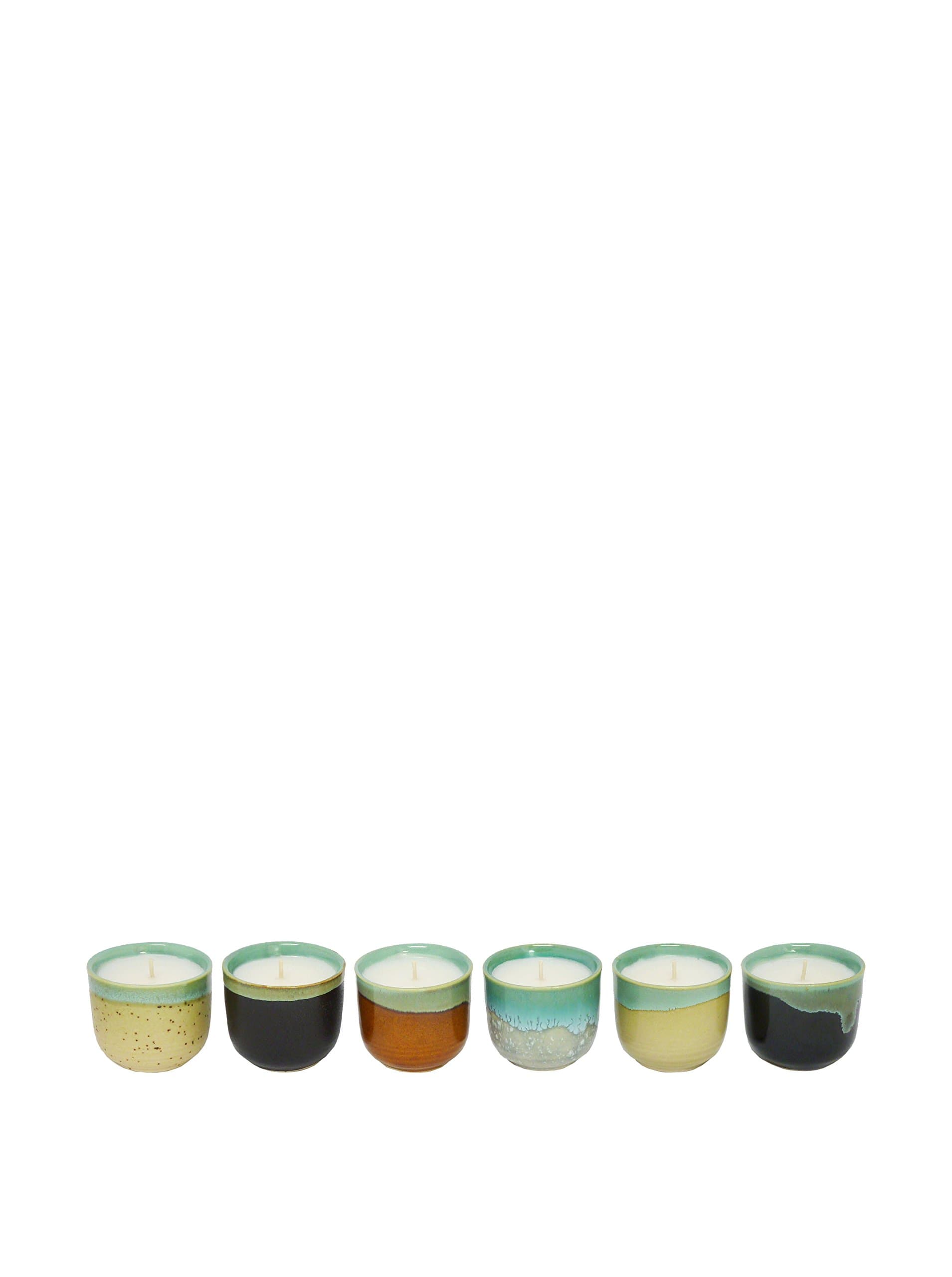 Japanese Sake Cup Scented Soy Wax Candles, 6 Pack, Fig, Made By Market Street Candles