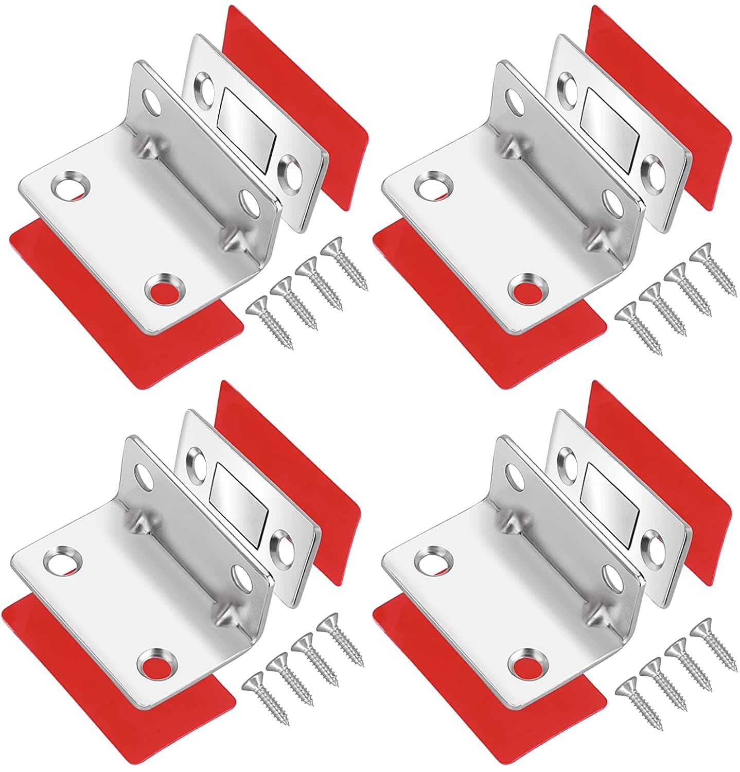 TCCO ENTERPRISE Magnetic Door Catch L-Shaped 2 Pack Ultra Thin Cabinet Magnetic Catch Adhesive Cabinet Door Magnets Drawer Magnets Cabinet Latch Magnetic Closures For Kitchen Closet (L-Shaped)