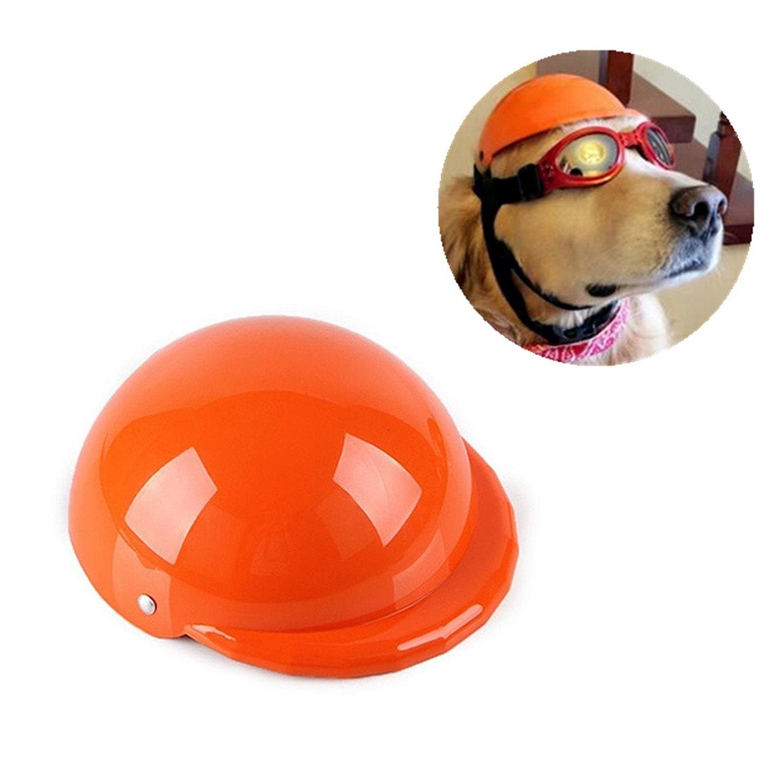 Pet Helmet,MYTOP So Cool Plastic ABS Helmets for Pet Sun Rain Protection，Cats Dogs Helmet Larger Small Medium Costumes Accessories in Pet Supplies (L, Orange)