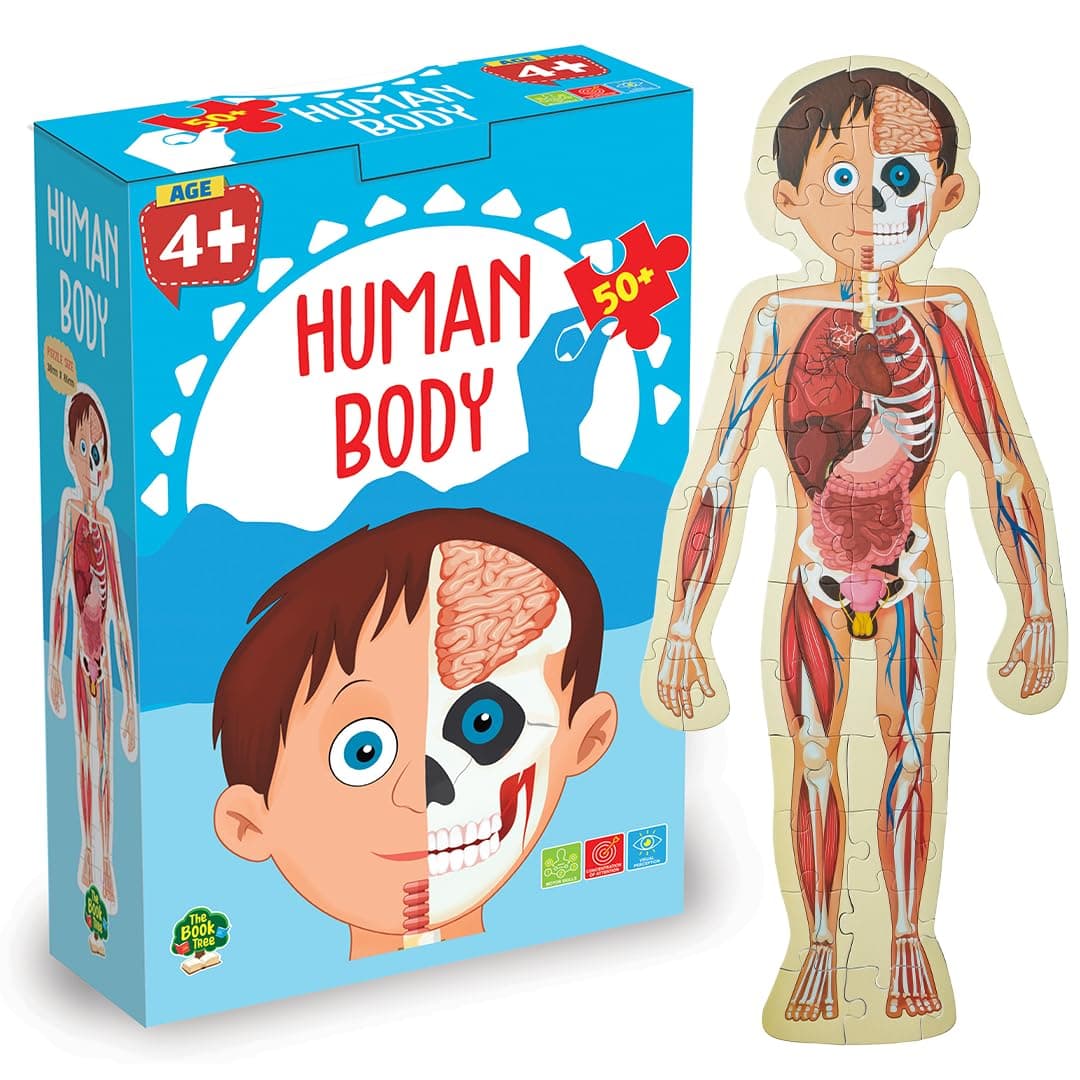 Human Body Puzzle for Kids, 50+ Pieces, Detailed Illustrations, Learning Experience by Majestic Book Club