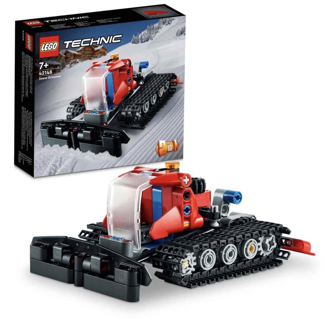 42148 Technic Snow Groomer to Snowmobile 2in1 Vehicle Model Set, Engineering Toys, Winter Construction Toy for Boys and Girls 7+ Years Old, Birthday Gift Idea