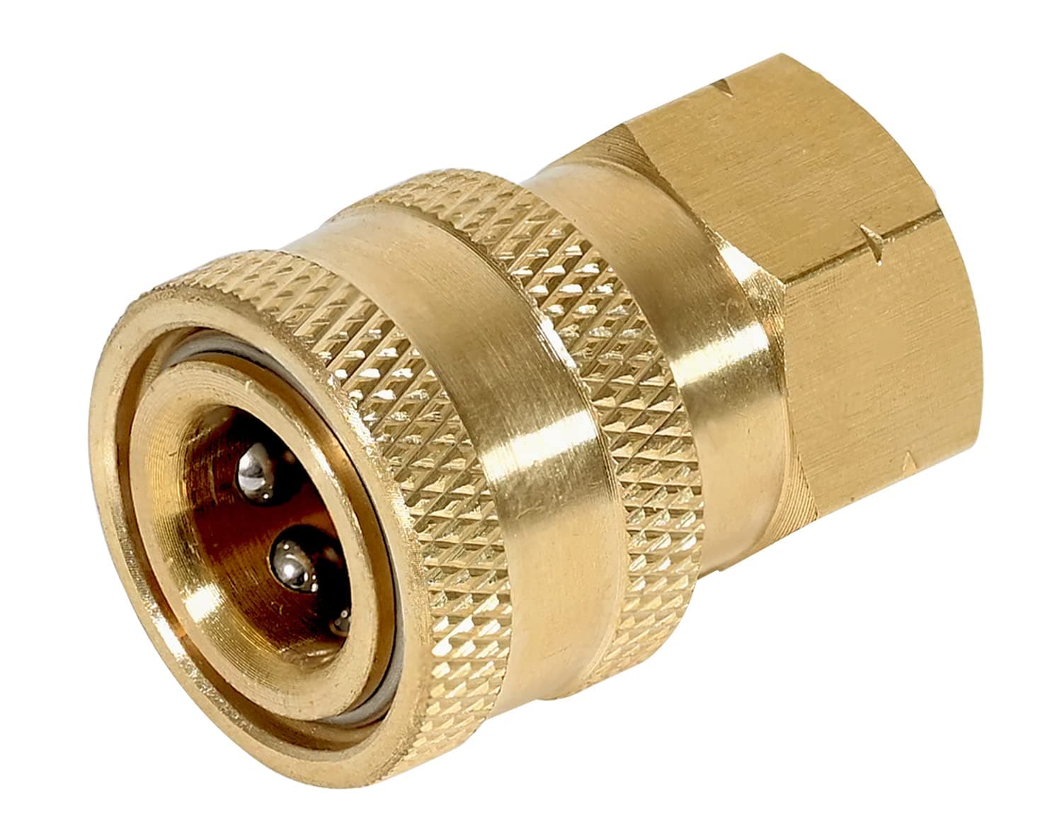 YAMATIC Pressure Washer Adapter, 1/4 Inch Quick Connect Fittings, Solid Brass, 1/4'' Quick Connect Socket to 1/4'' Female NPT, Power Washer Coupler 5000 PSI, for Most Pressure Washer Equipment 1Pcs