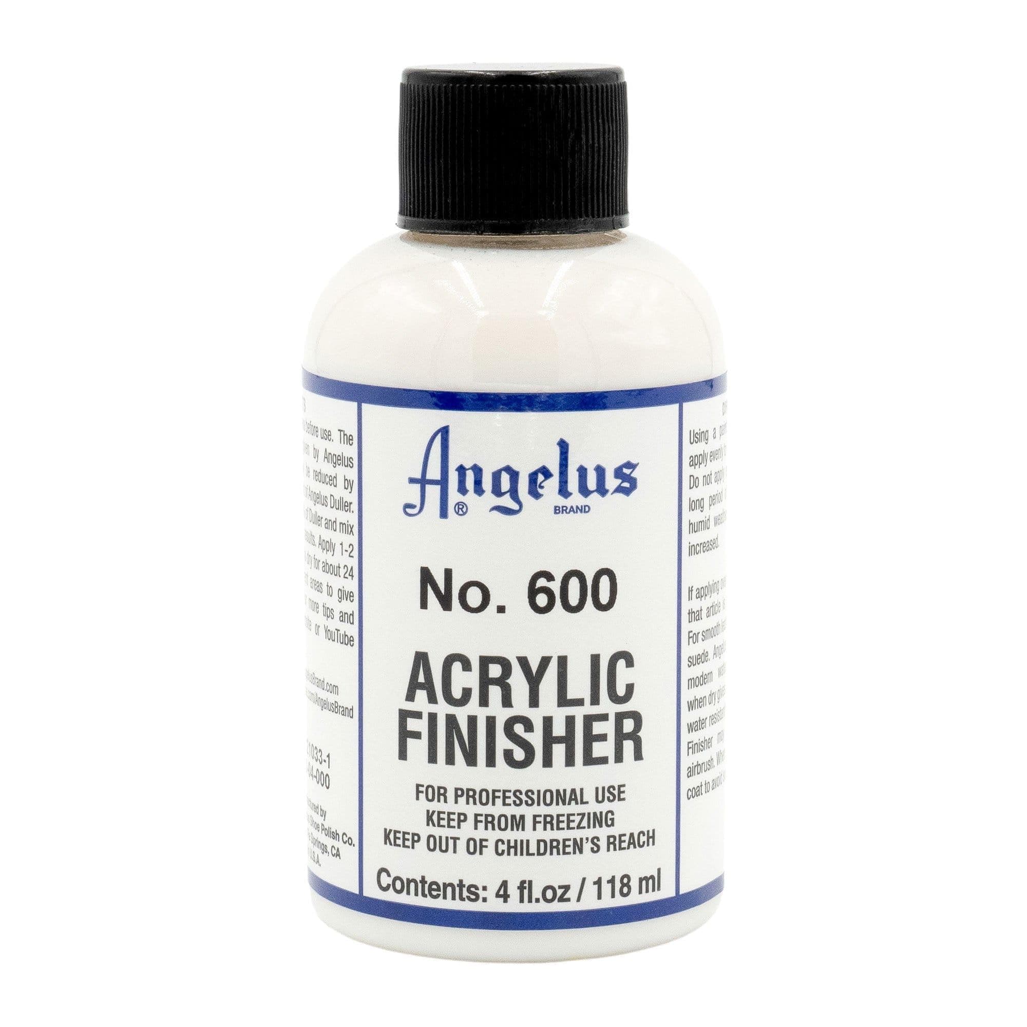 No. 600 Acrylic Leather Finisher – Flexible Clear Coat for Leather Shoes, Bags, Jackets & Accessories, High Shine Finish for Leather Craft & Restoration. No. 600-4 fl oz